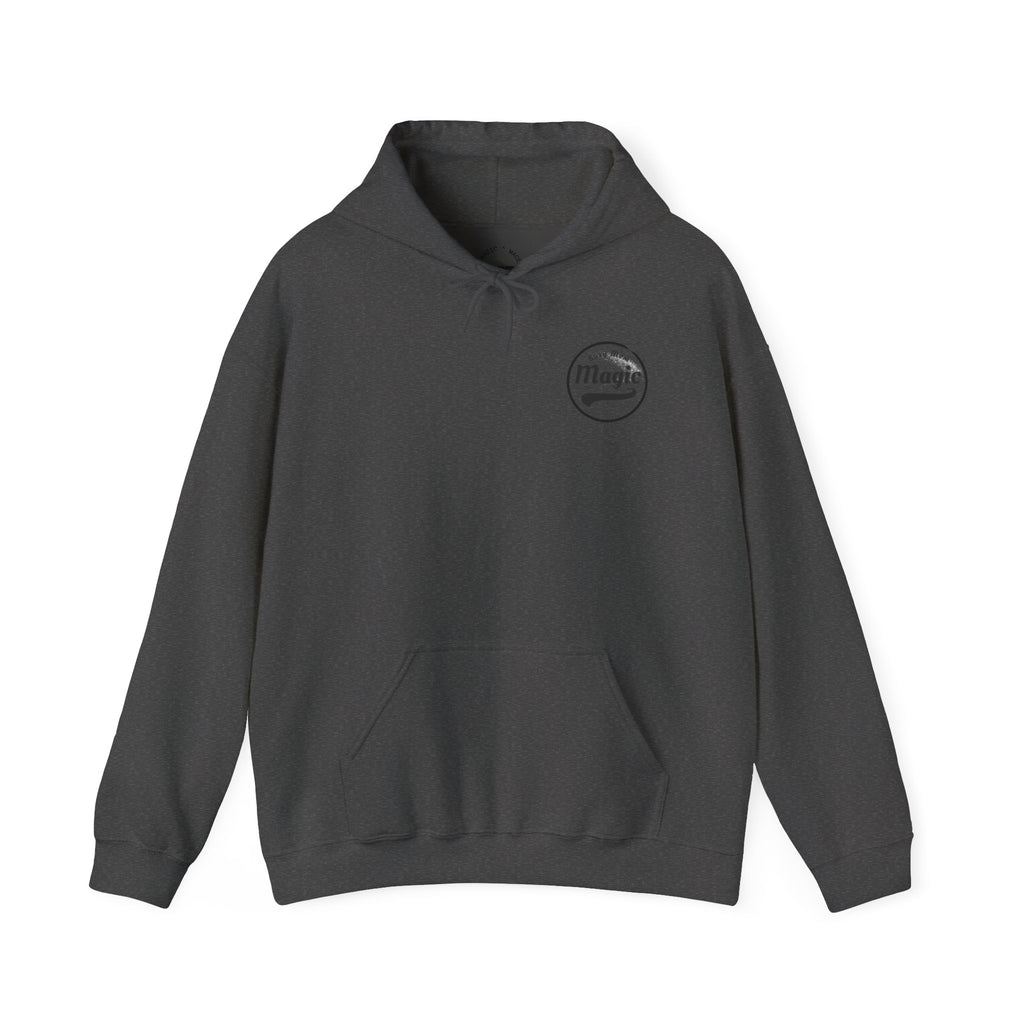 Magic Logo Hoodie | Vintage Circle Badge, 'Busy Mom' Script