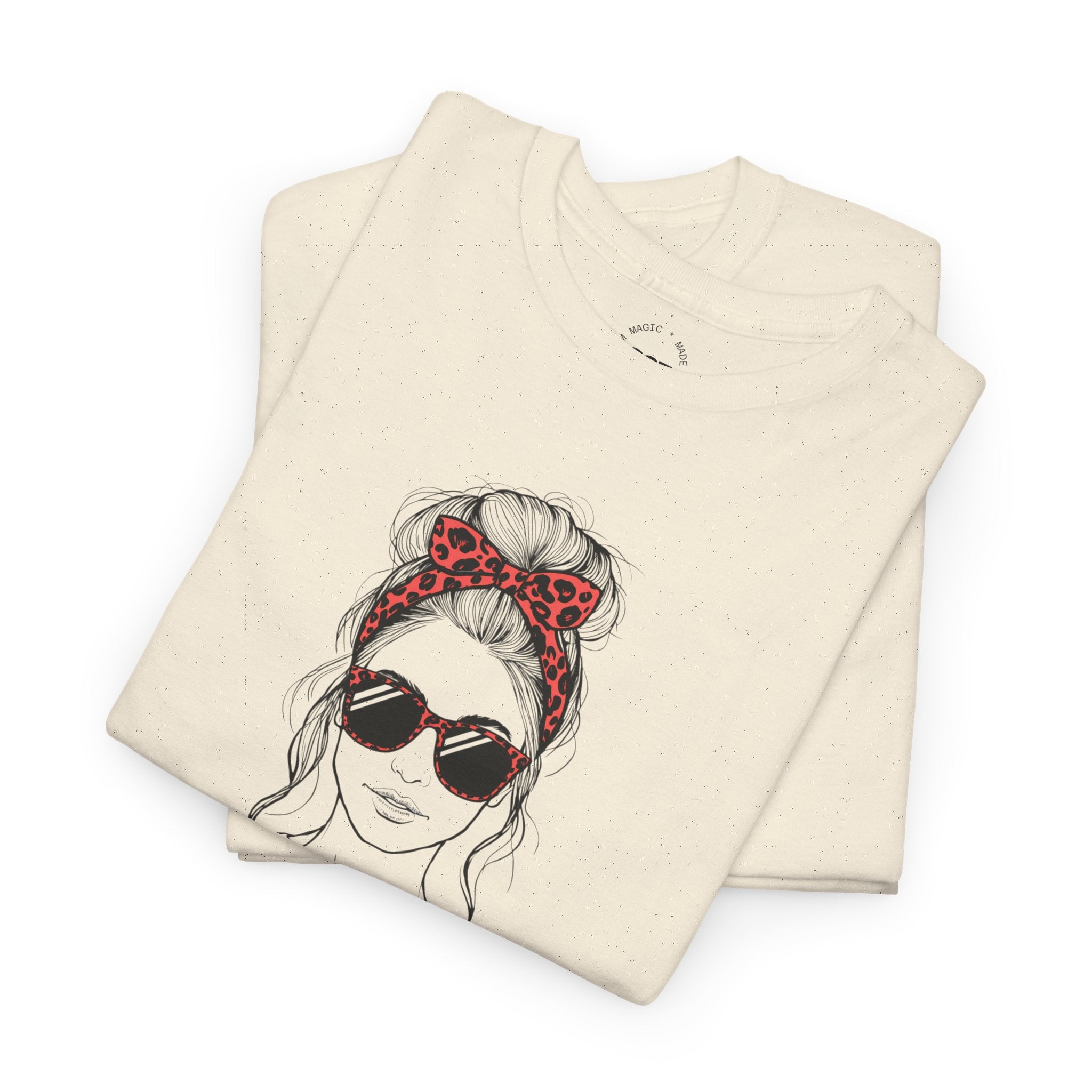 Tired MOM T-Shirt | Mom Hair Bandana Sunglasses Coffee Tee