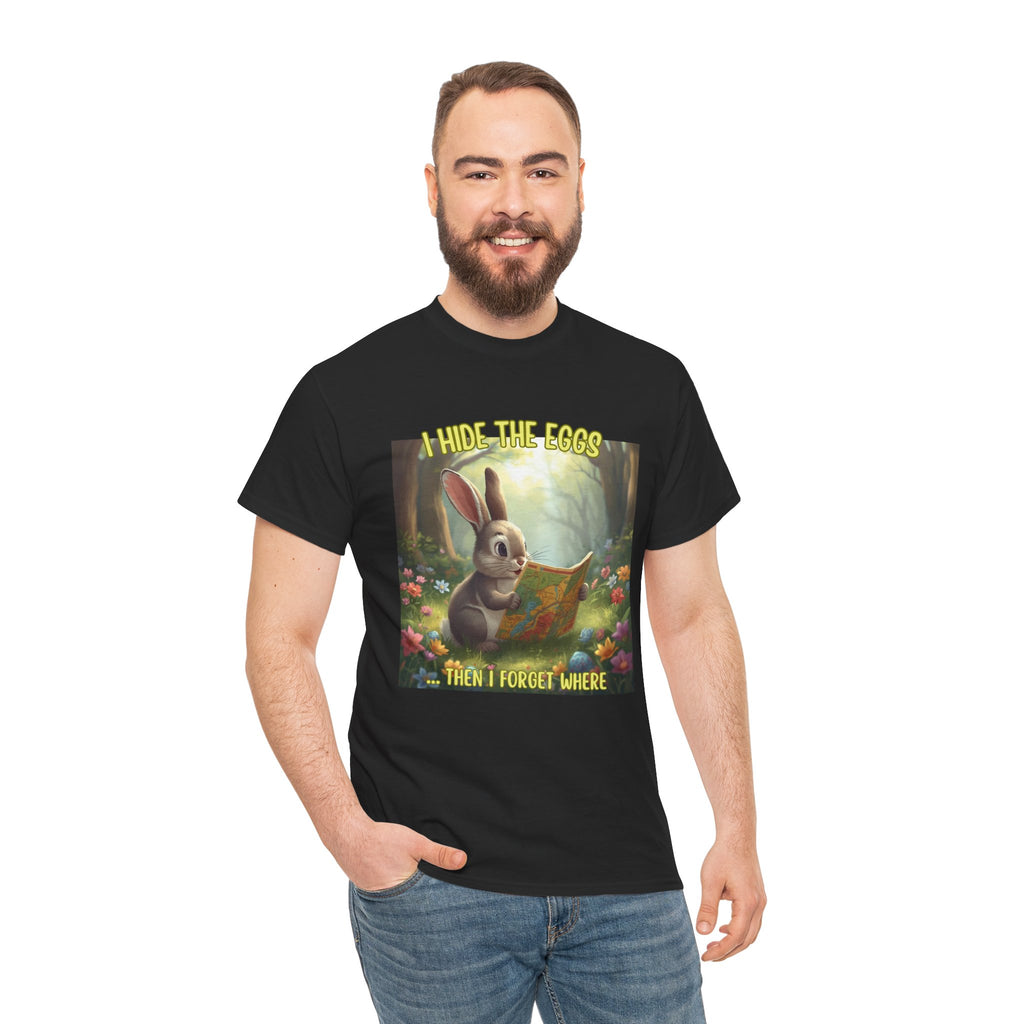 Easter Bunny T‑Shirt – "I Hide The Eggs Then I Forget Where" Cute Woodland Rabbit Tee