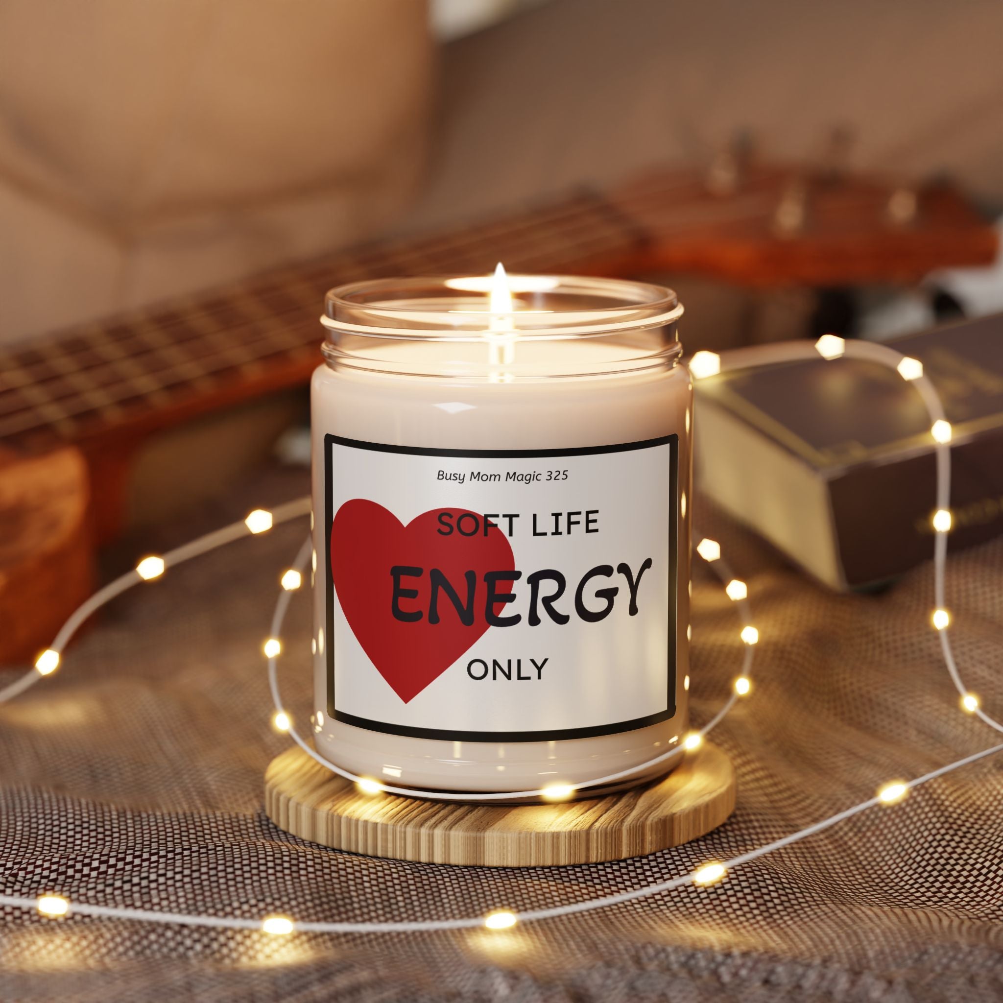 Soft Life Energy Candle — 9oz Scented Soy Candle with Heart Label