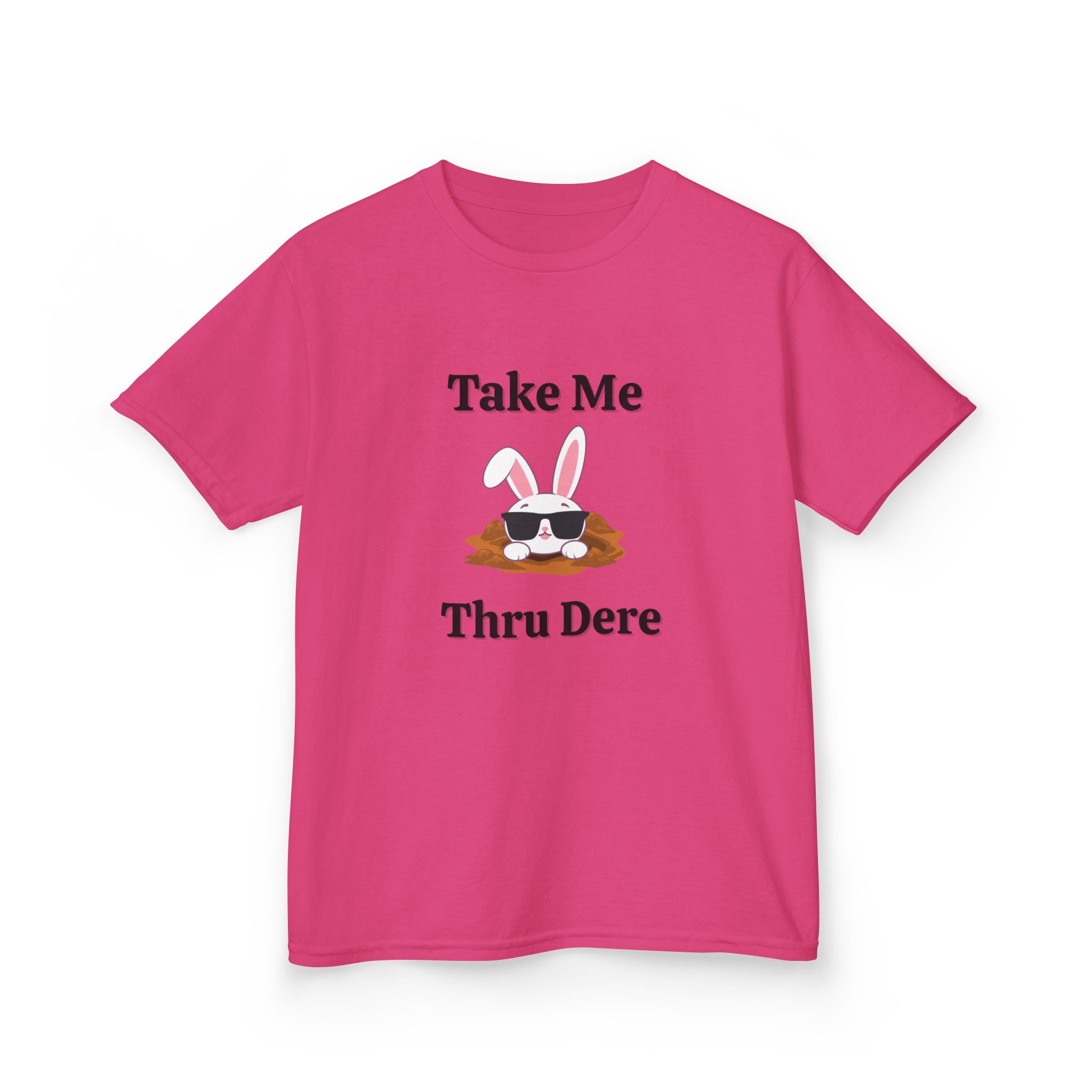 Kids Tee — "Take Me Thru Dere" Bunny Sunglasses Graphic