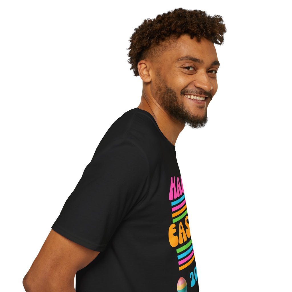 Happy Easter 2026 T-Shirt | Pastel Stripes, Easter Eggs