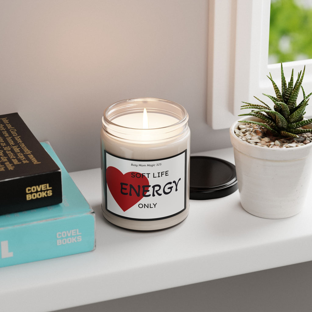 Soft Life Energy Candle — 9oz Scented Soy Candle with Heart Label
