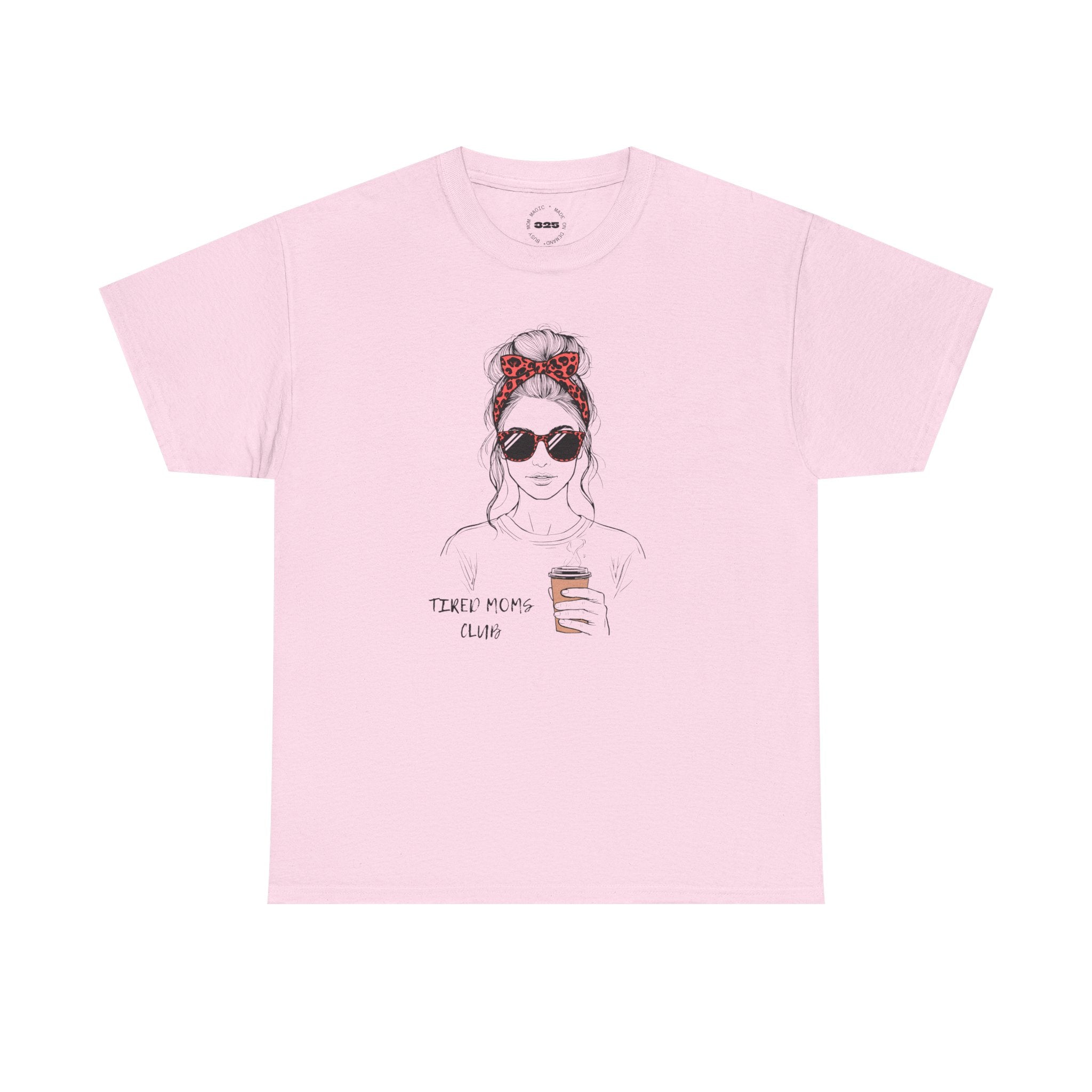 Tired MOM T-Shirt | Mom Hair Bandana Sunglasses Coffee Tee