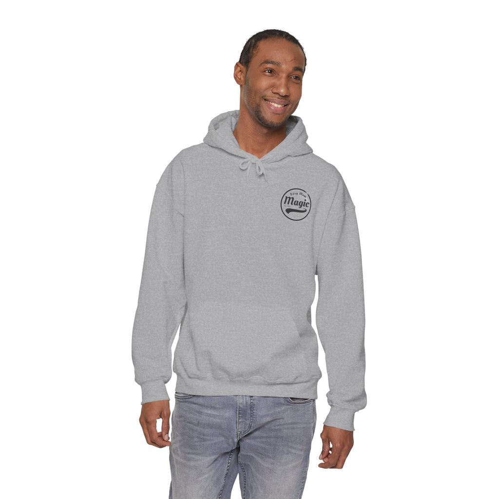 Magic Logo Hoodie | Vintage Circle Badge, 'Busy Mom' Script
