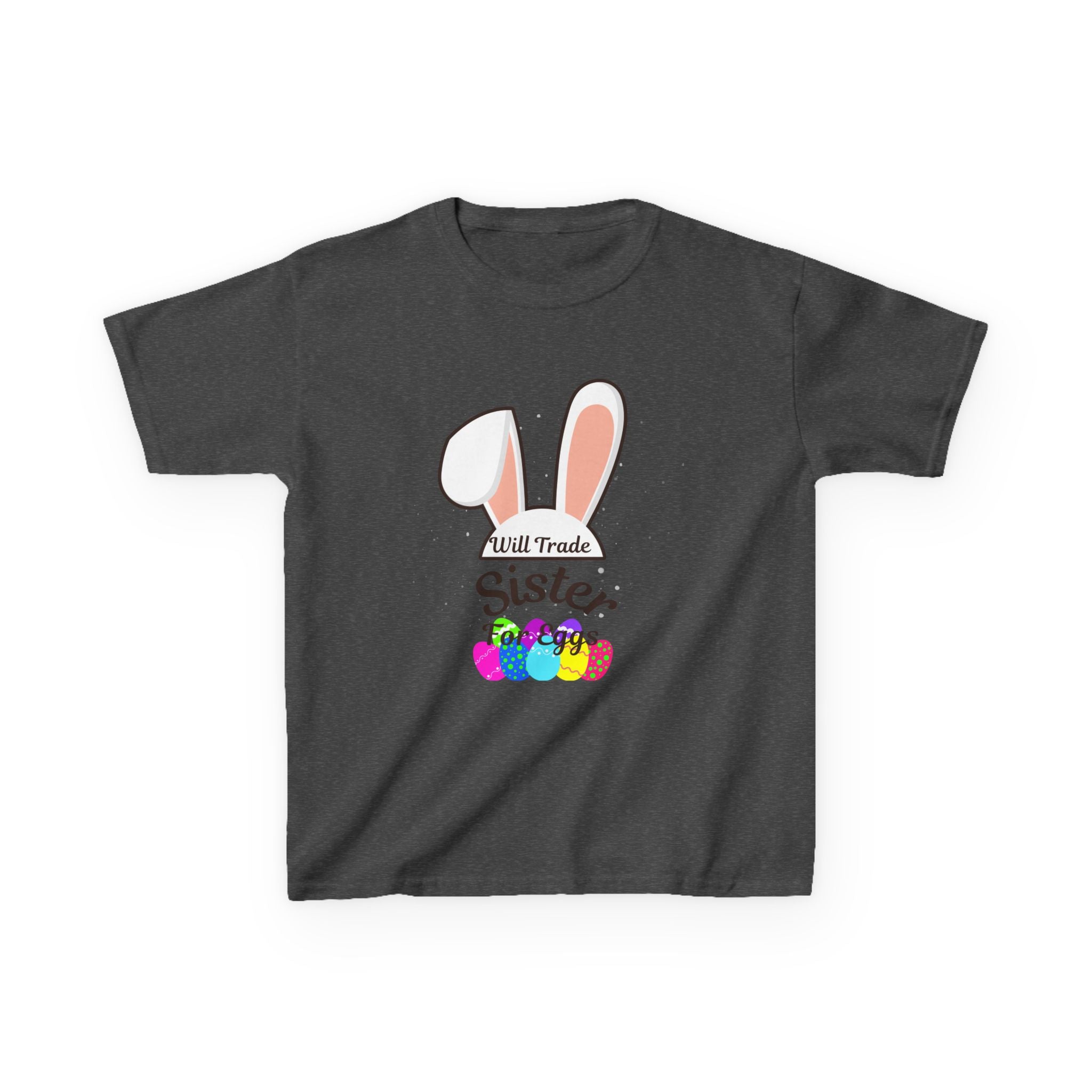 Bunny Ears Sister Kids Tee | Easter bunny, colorful eggs, sibling shirt