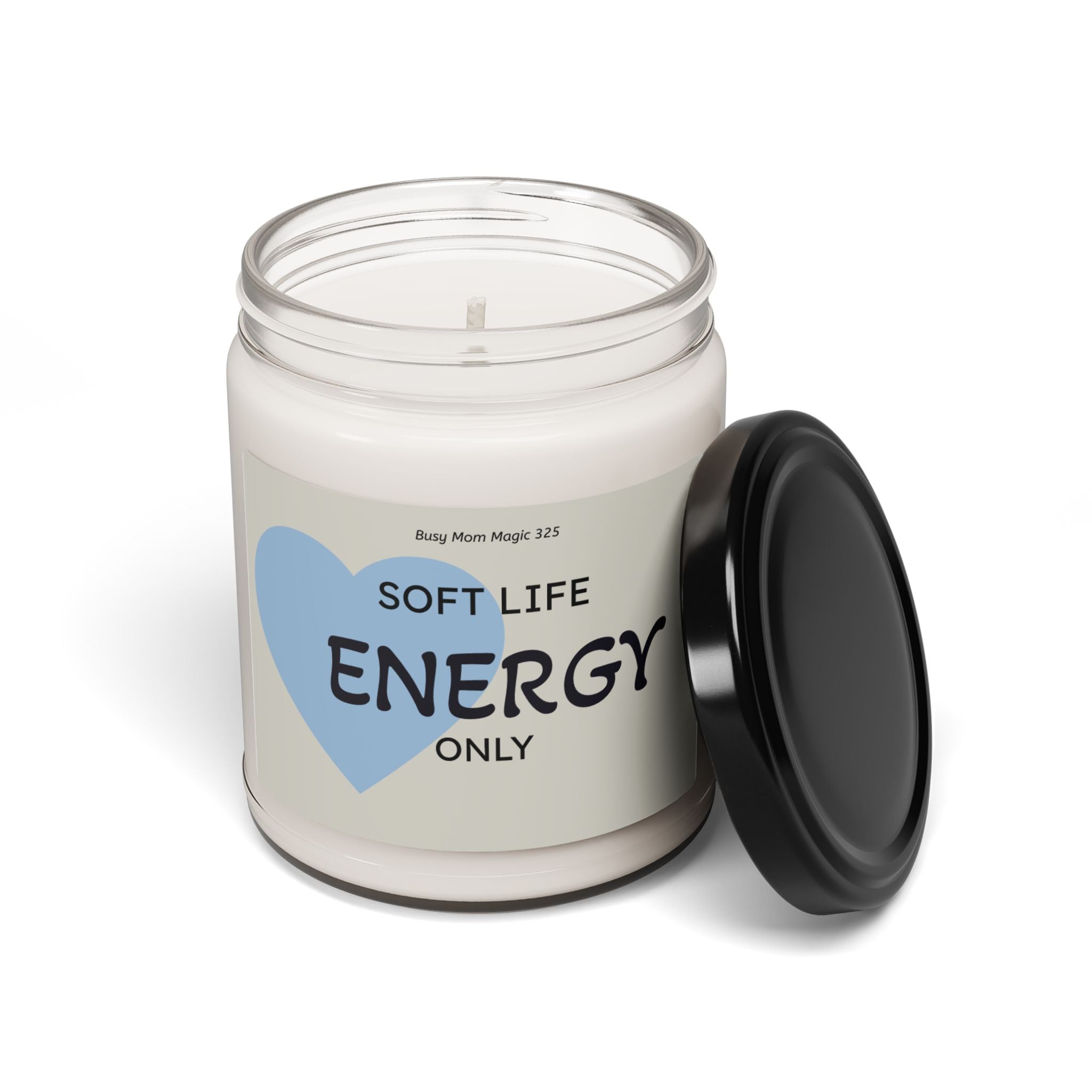 Soft Life Energy Candle — 9oz Scented Soy Candle with Heart Label