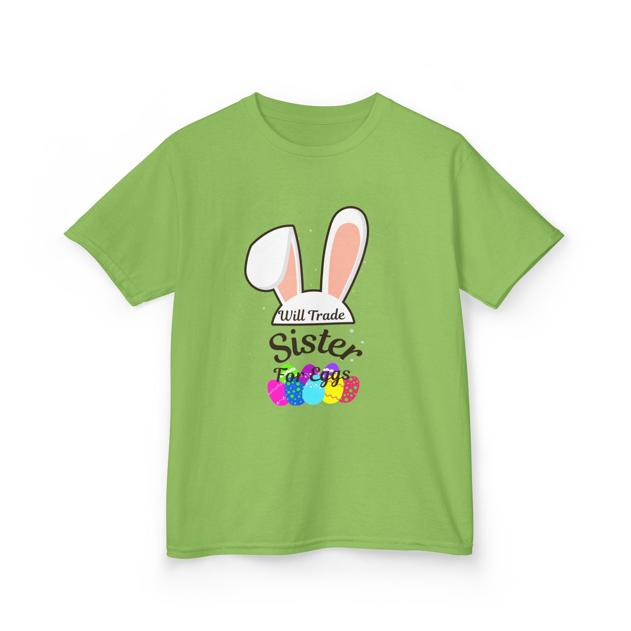 Bunny Ears Sister Kids Tee | Easter bunny, colorful eggs, sibling shirt