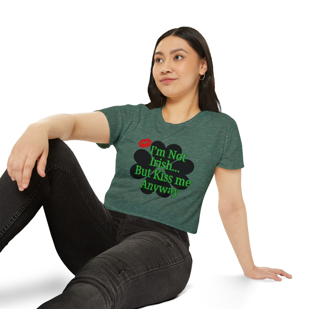 St. Patrick's 'I'm Not Irish…But Kiss Me Anyway' Women's Crop Top