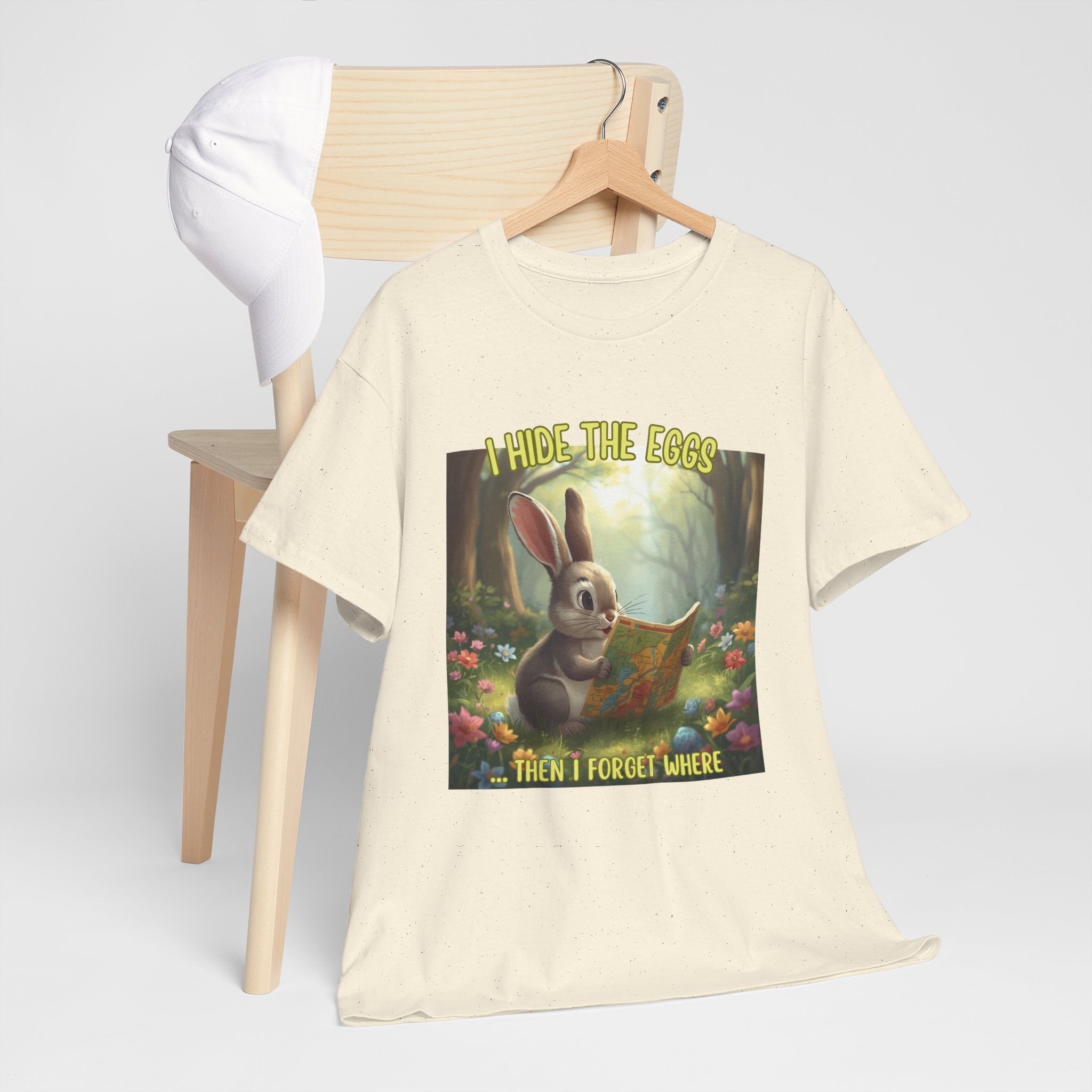 Easter Bunny T‑Shirt – "I Hide The Eggs Then I Forget Where" Cute Woodland Rabbit Tee