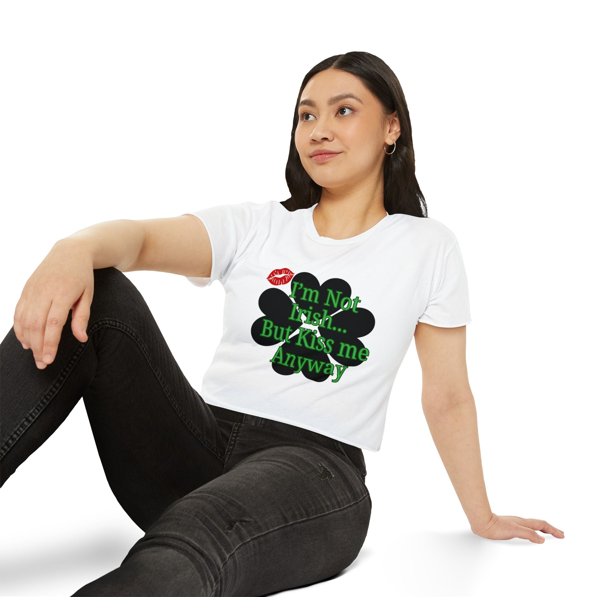 St. Patrick's 'I'm Not Irish…But Kiss Me Anyway' Women's Crop Top