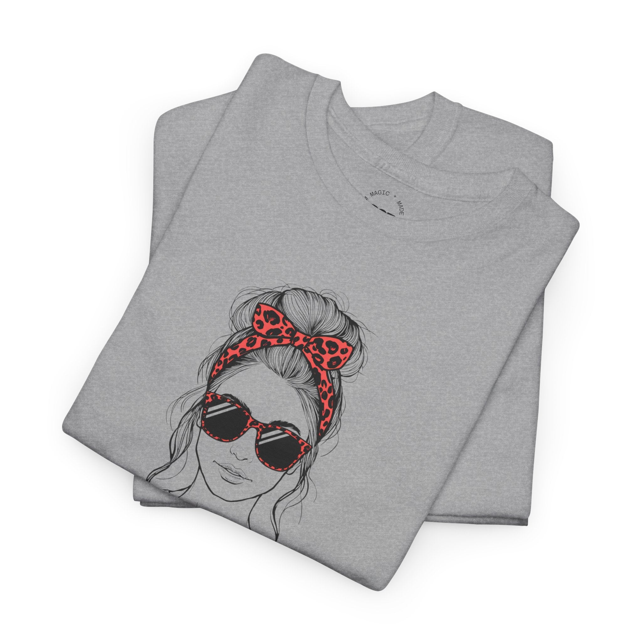 Tired MOM T-Shirt | Mom Hair Bandana Sunglasses Coffee Tee