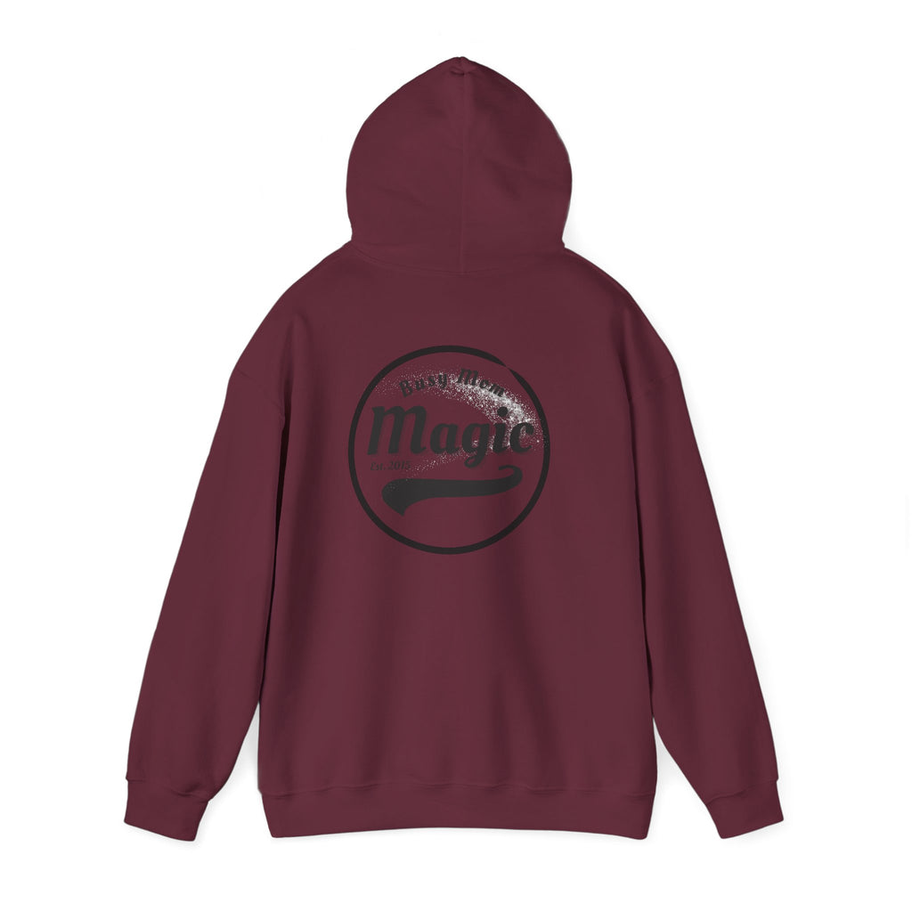 Magic Logo Hoodie | Vintage Circle Badge, 'Busy Mom' Script