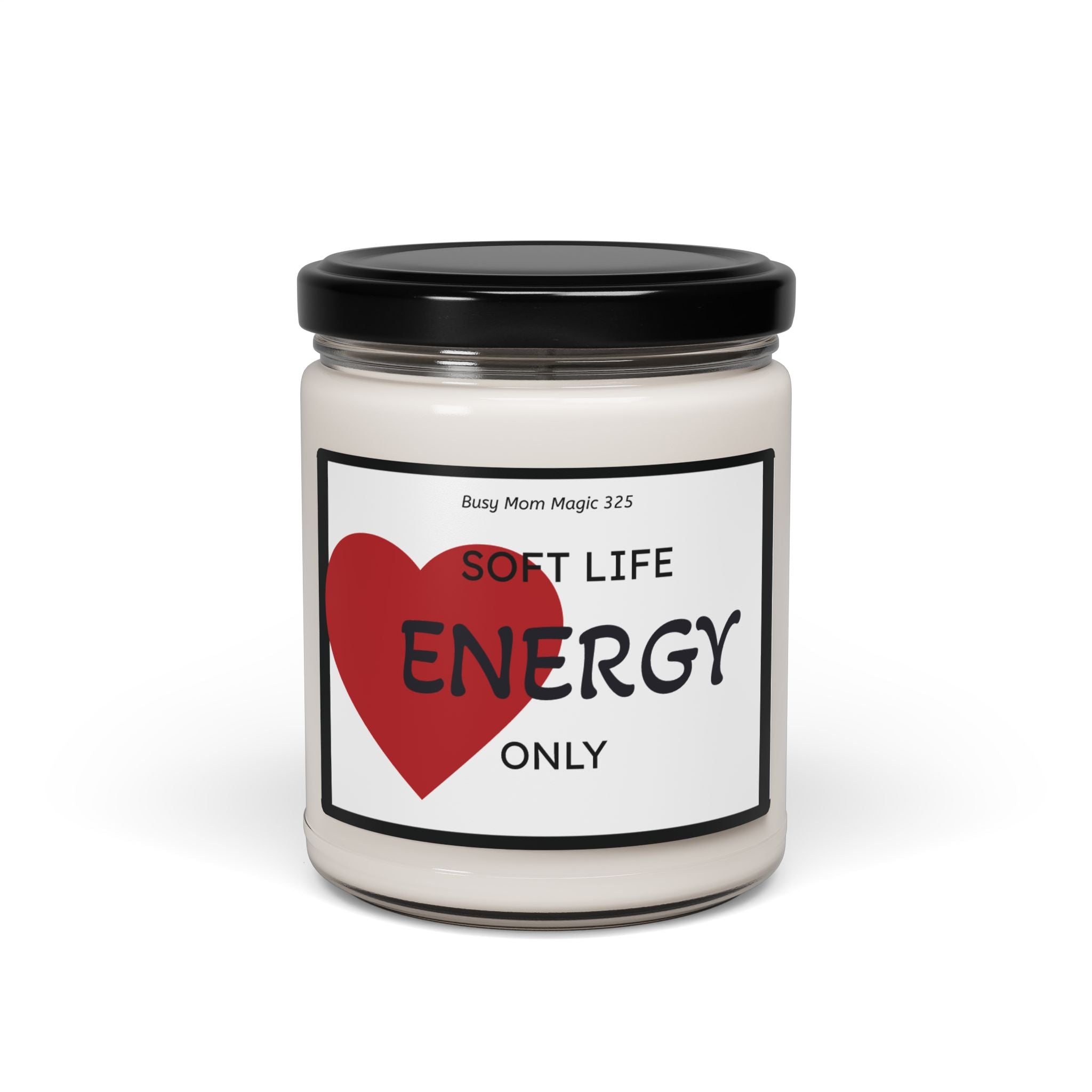 Soft Life Energy Candle — 9oz Scented Soy Candle with Heart Label