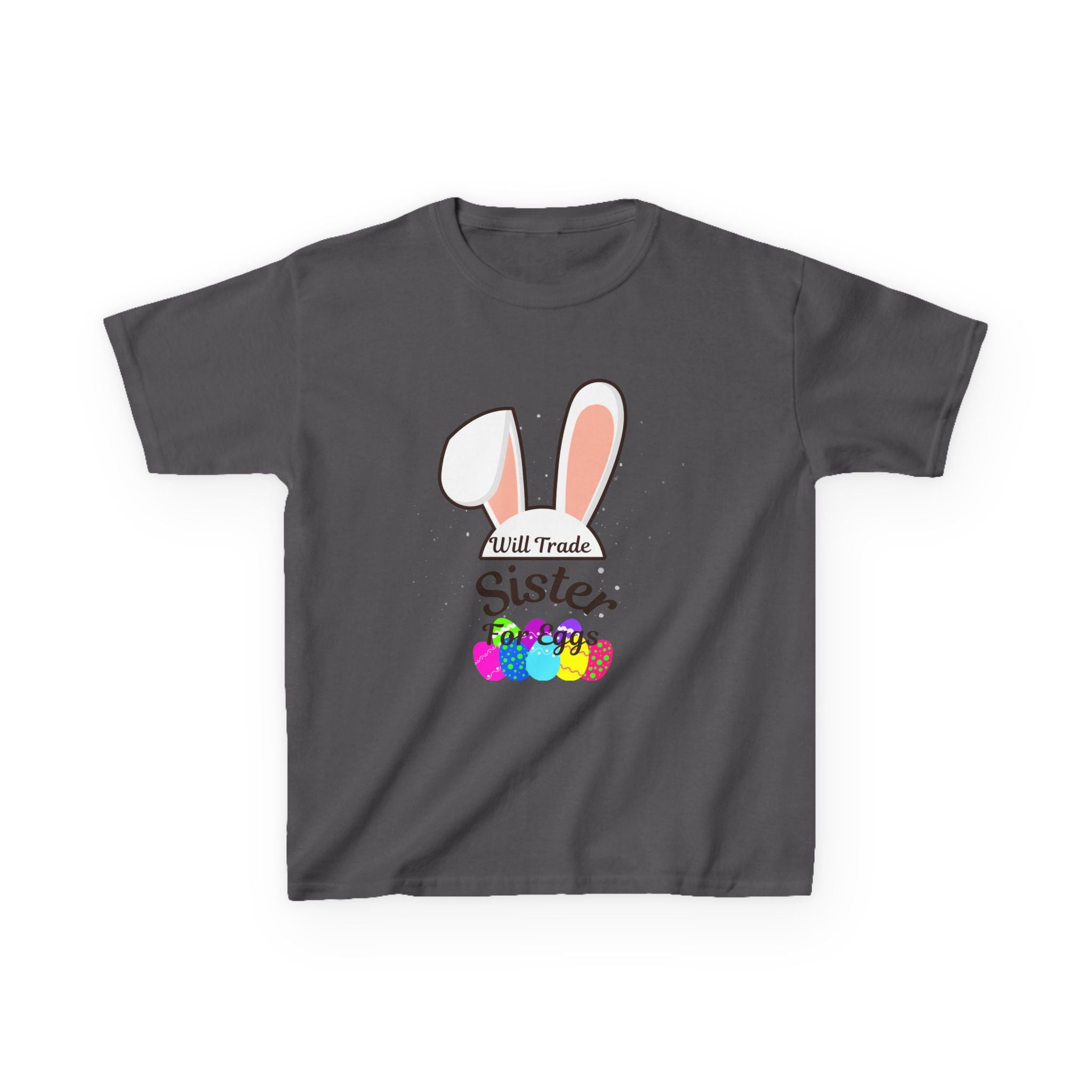 Bunny Ears Sister Kids Tee | Easter bunny, colorful eggs, sibling shirt