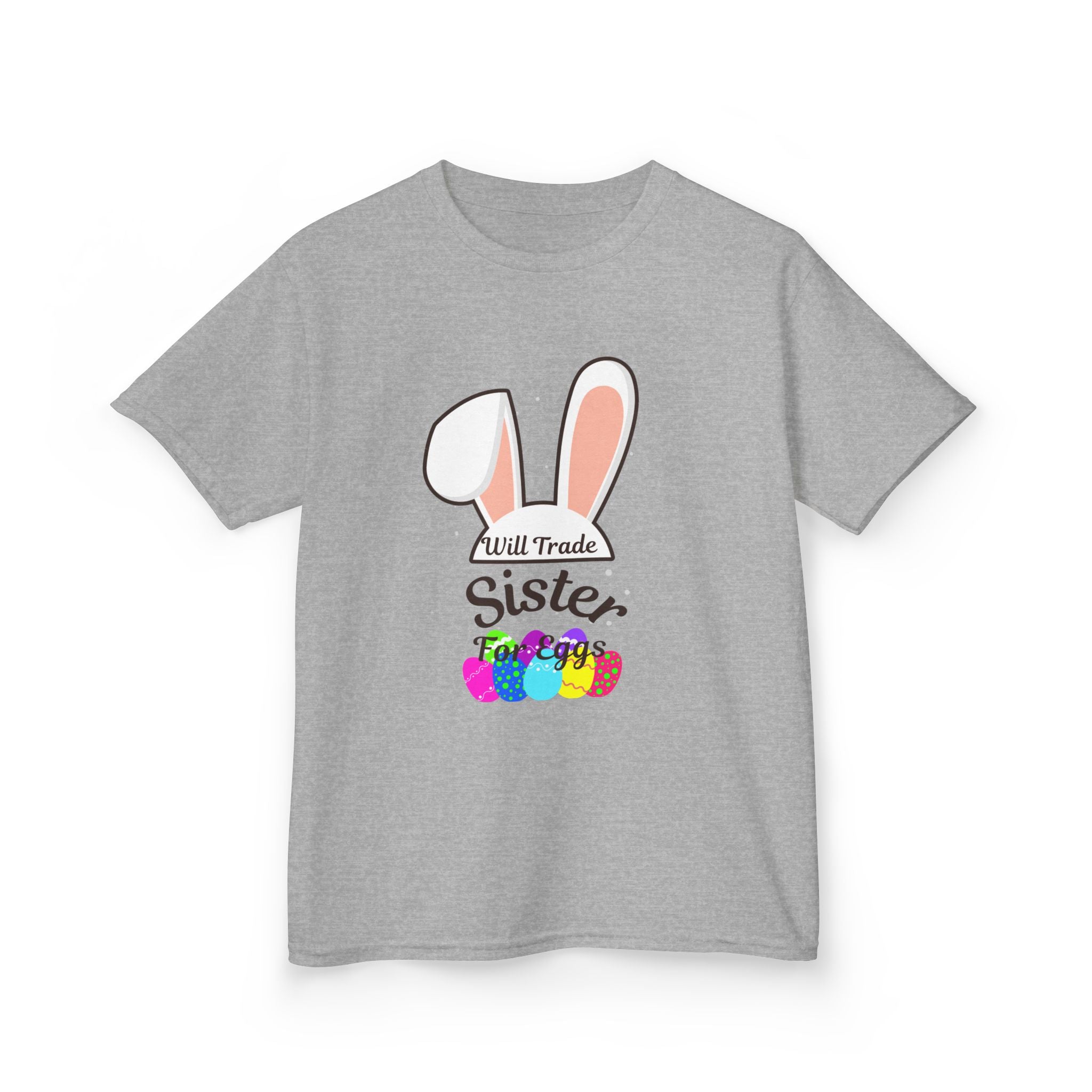 Bunny Ears Sister Kids Tee | Easter bunny, colorful eggs, sibling shirt