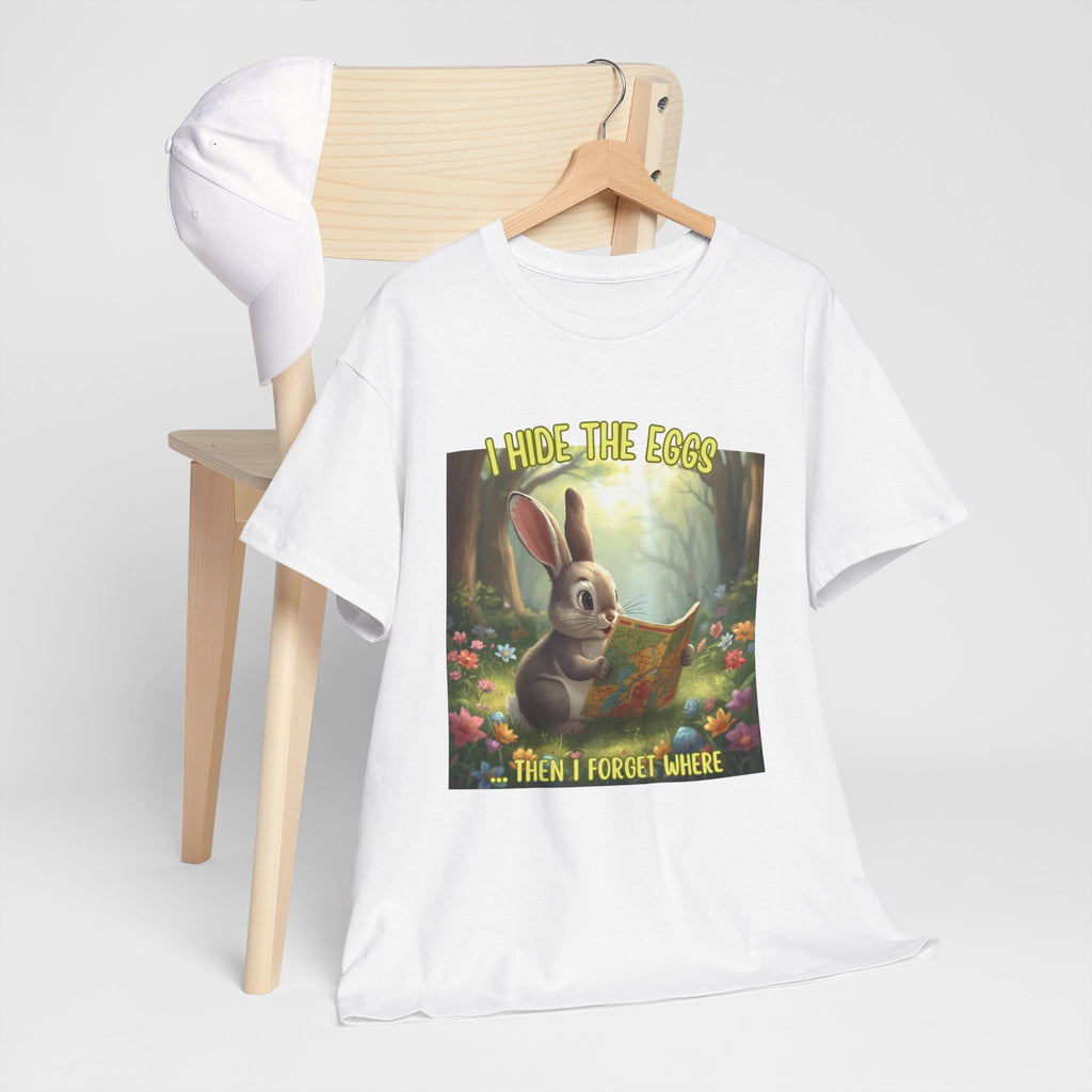 Easter Bunny T‑Shirt – "I Hide The Eggs Then I Forget Where" Cute Woodland Rabbit Tee