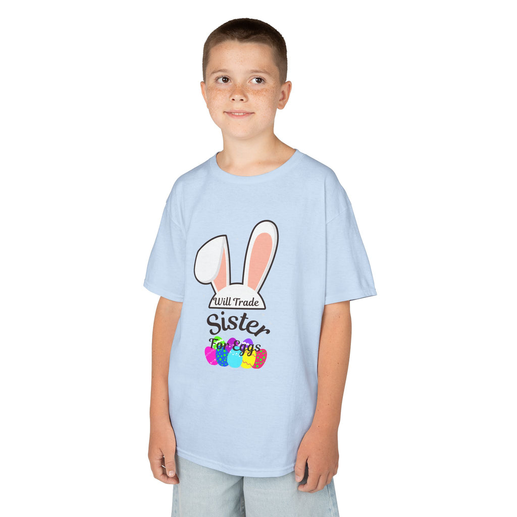 Bunny Ears Sister Kids Tee | Easter bunny, colorful eggs, sibling shirt