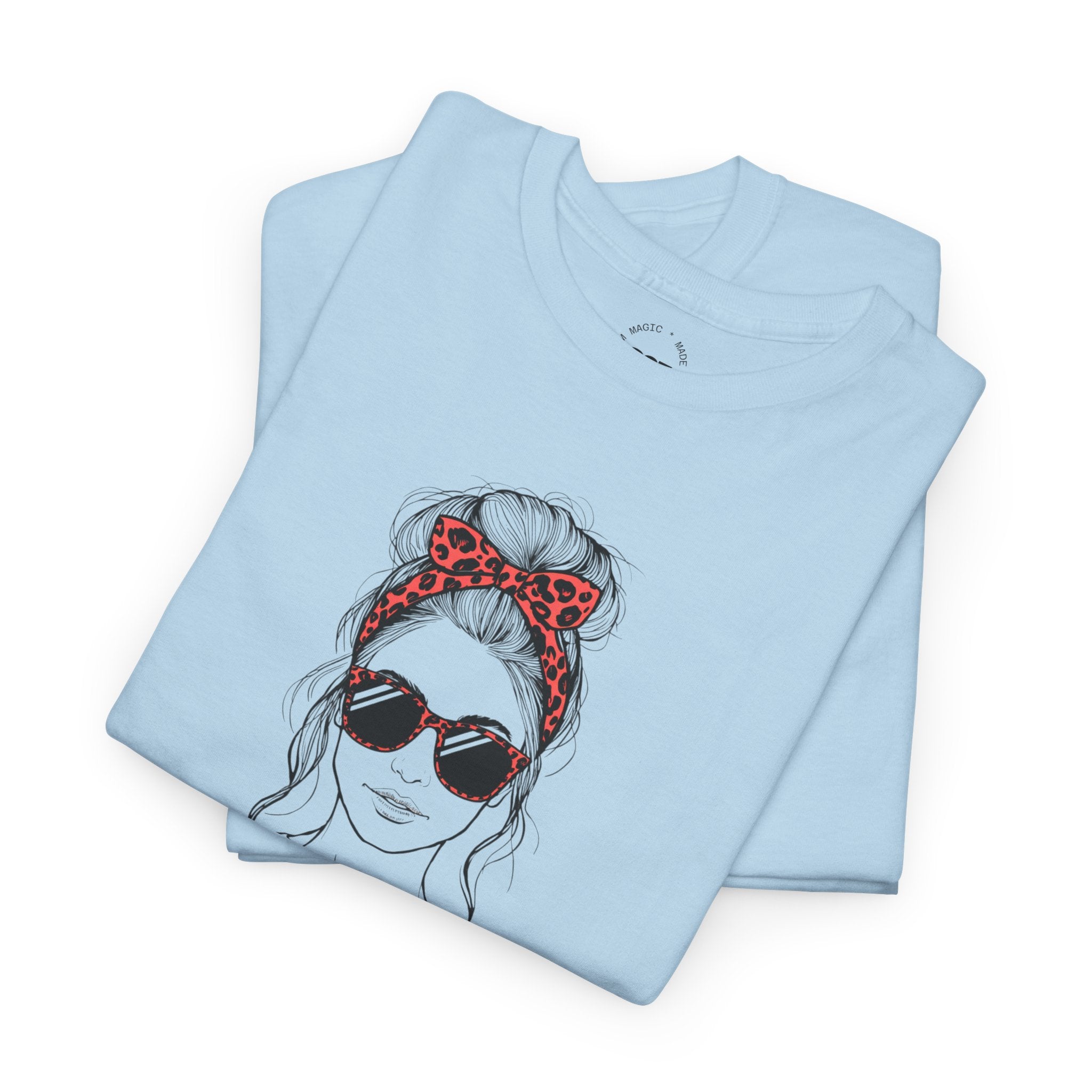 Tired MOM T-Shirt | Mom Hair Bandana Sunglasses Coffee Tee