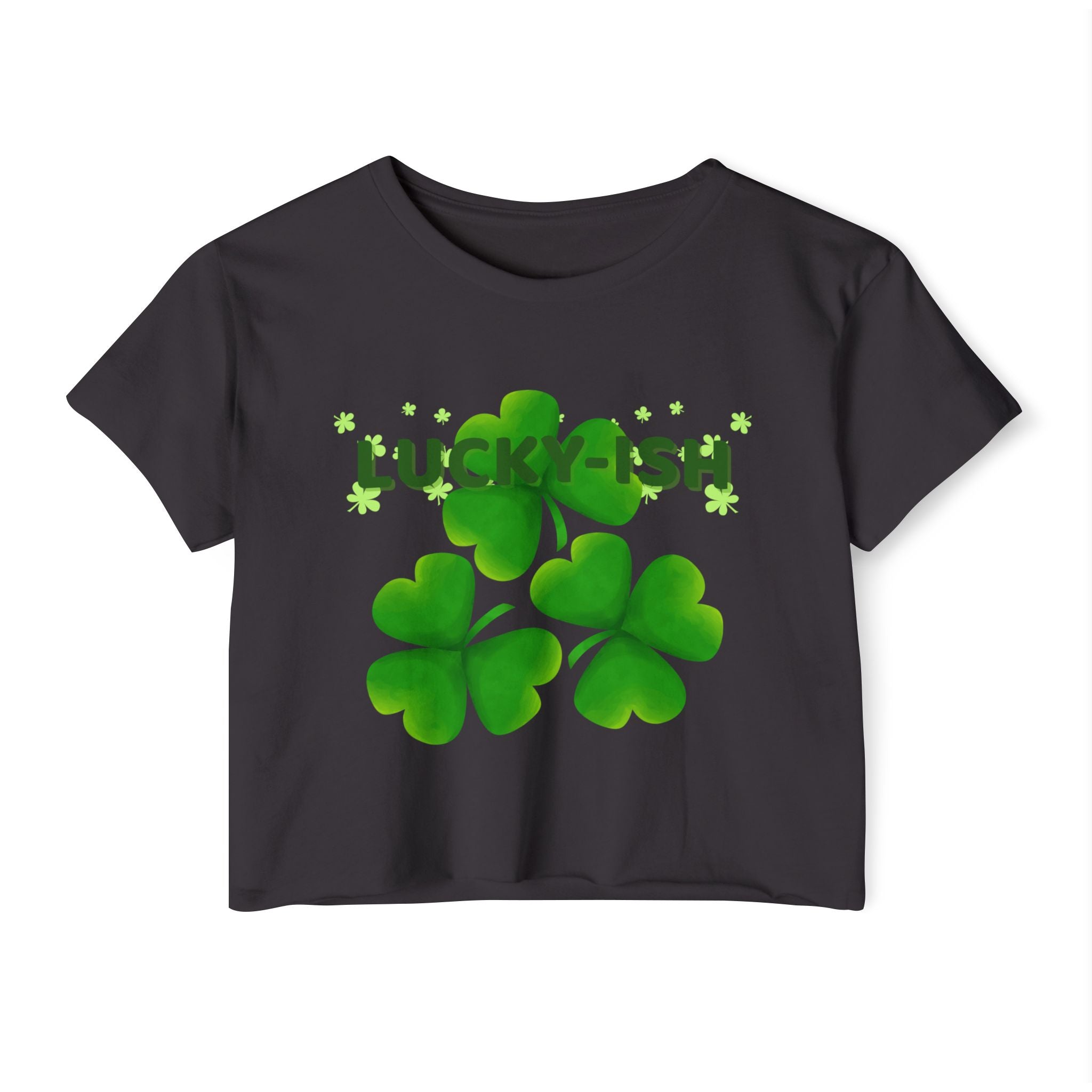 Lucky-ish Clover Crop Top — Women's St. Patrick's Day Festival Tee
