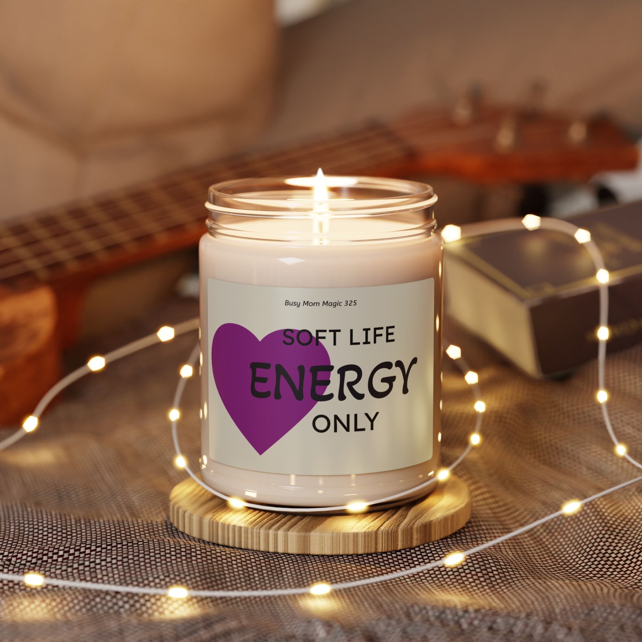 Soft Life Energy Candle — 9oz Scented Soy Candle with Heart Label