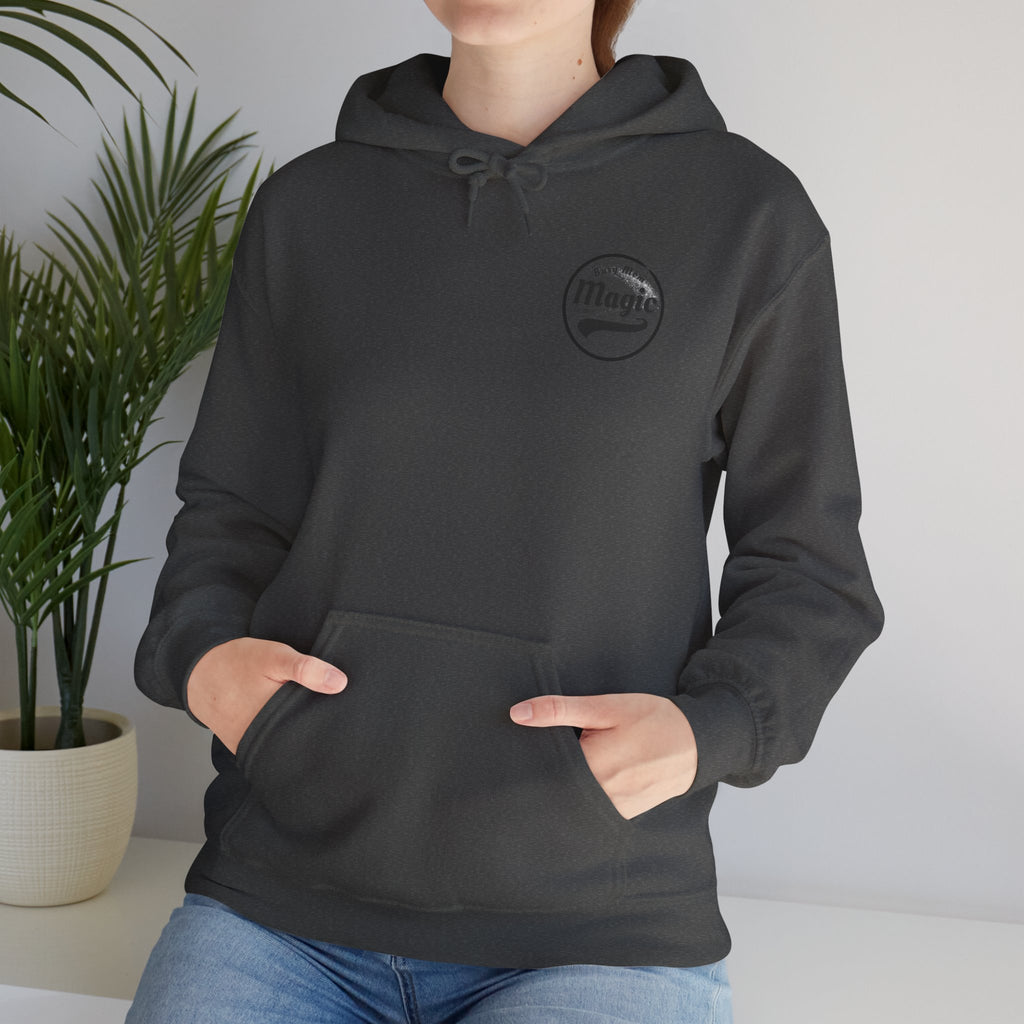 Magic Logo Hoodie | Vintage Circle Badge, 'Busy Mom' Script