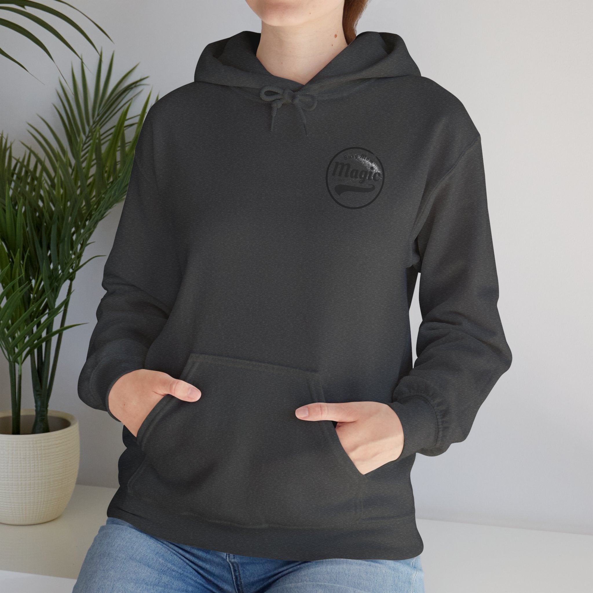 Magic Logo Hoodie | Vintage Circle Badge, 'Busy Mom' Script