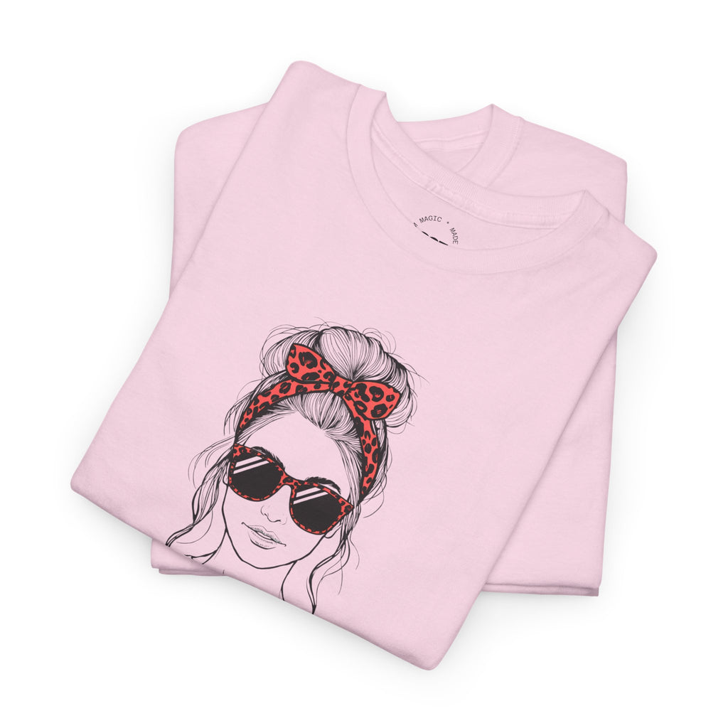 Tired MOM T-Shirt | Mom Hair Bandana Sunglasses Coffee Tee