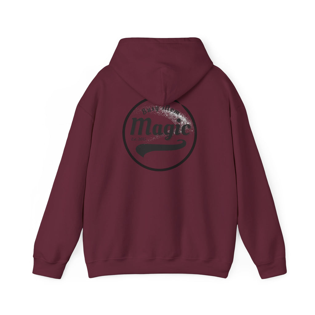 Magic Logo Hoodie | Vintage Circle Badge, 'Busy Mom' Script