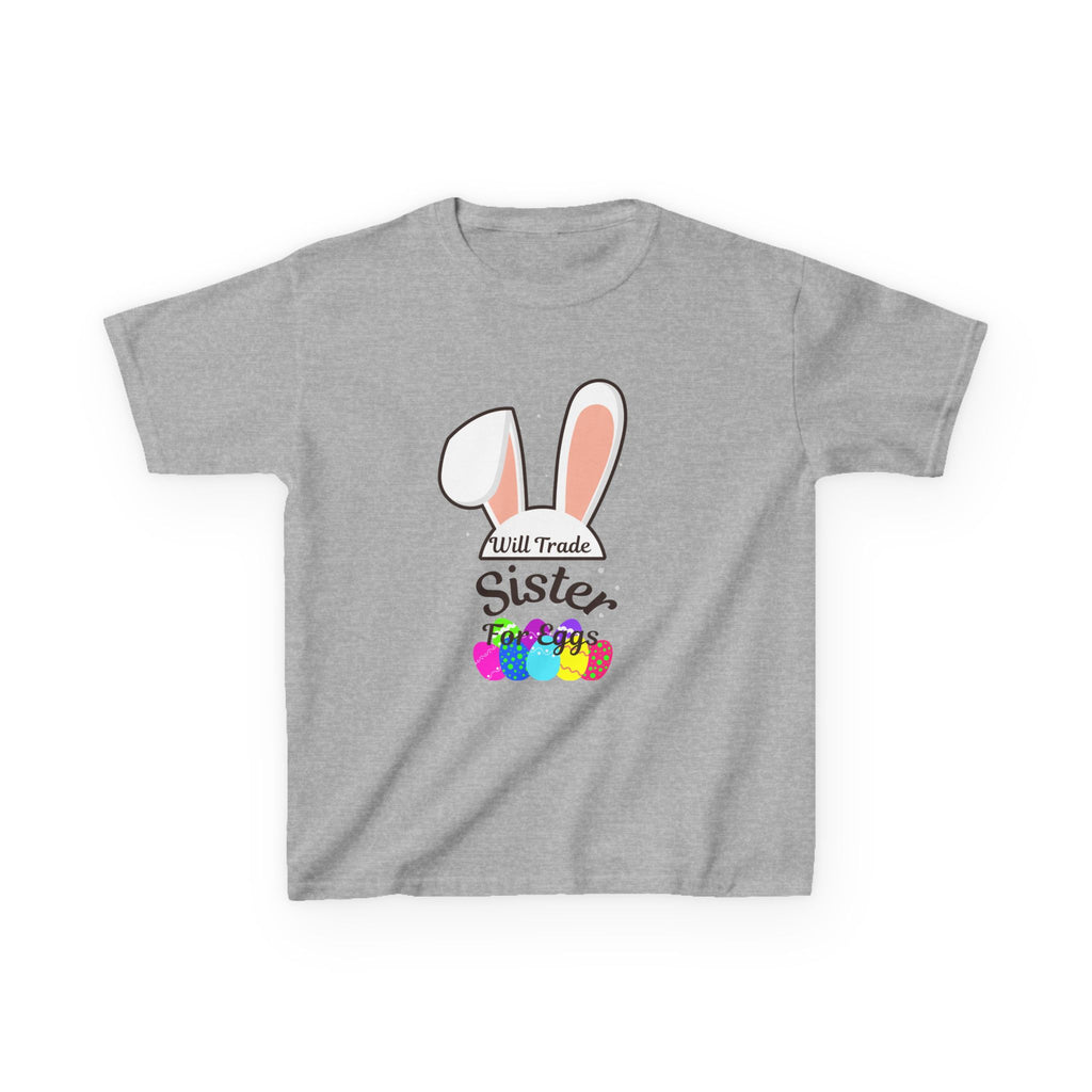 Bunny Ears Sister Kids Tee | Easter bunny, colorful eggs, sibling shirt