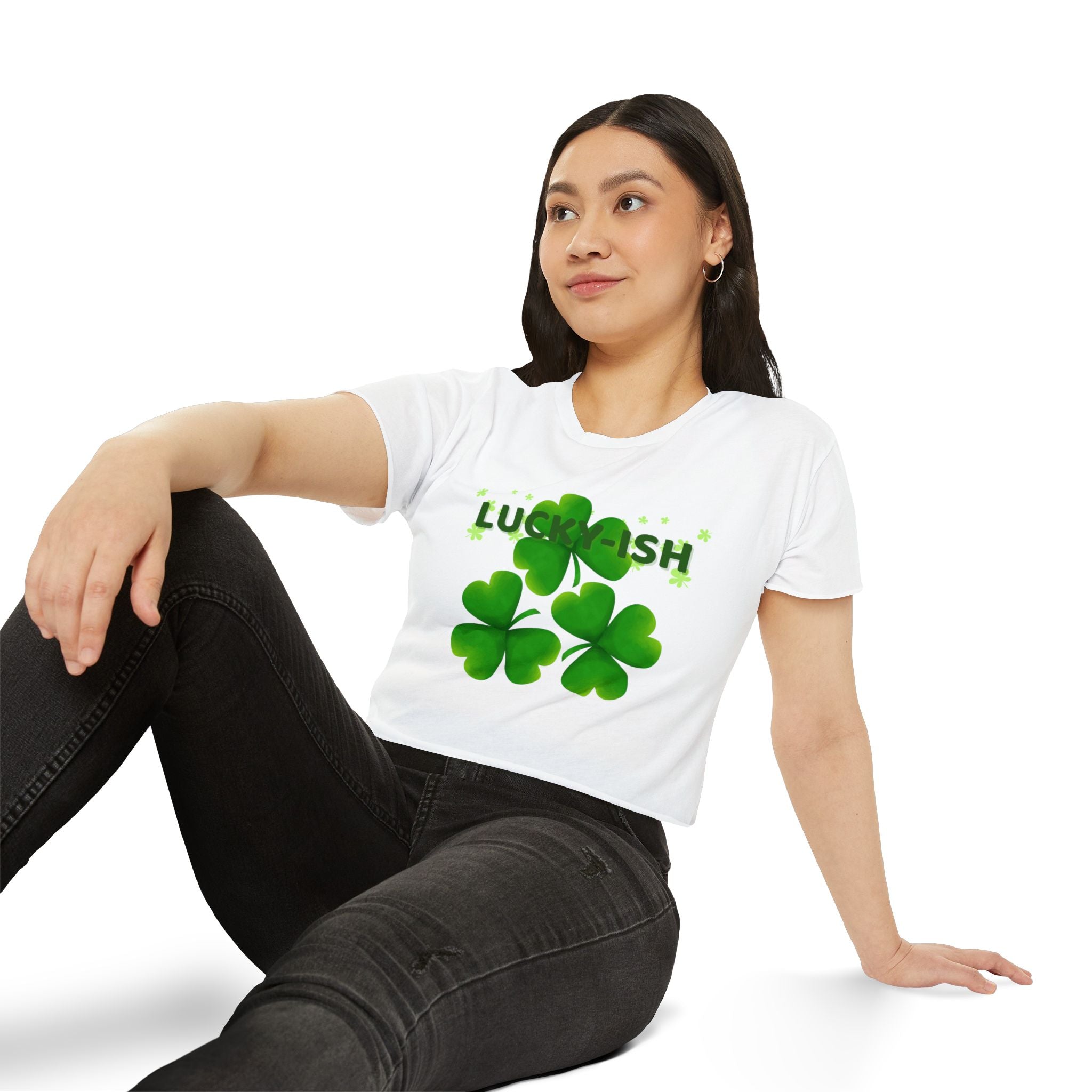 Lucky-ish Clover Crop Top — Women's St. Patrick's Day Festival Tee