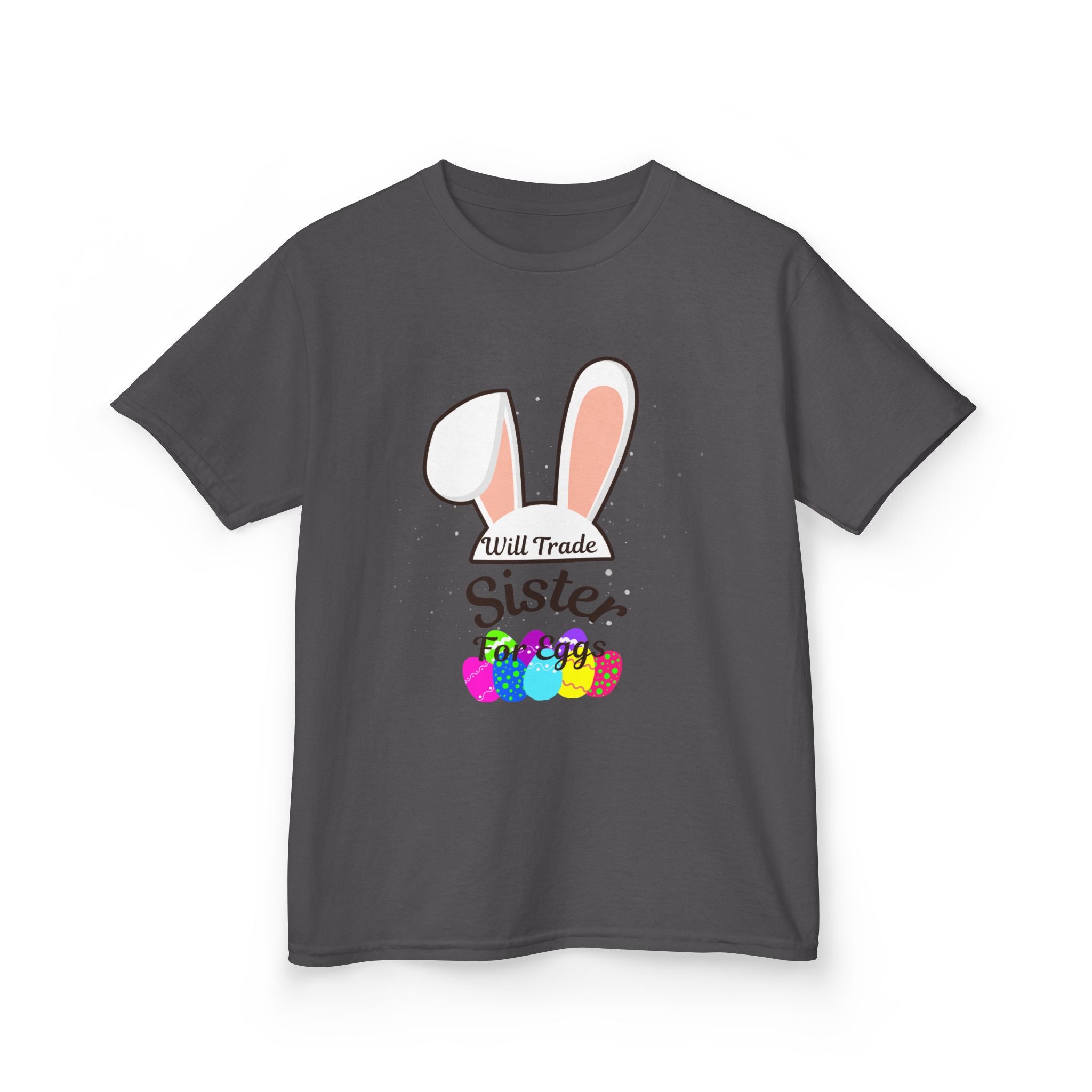 Bunny Ears Sister Kids Tee | Easter bunny, colorful eggs, sibling shirt