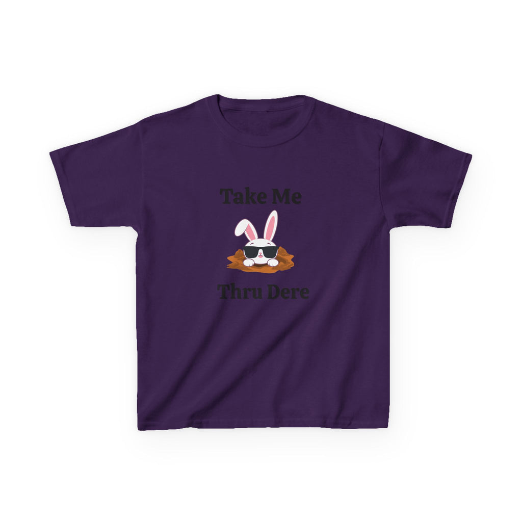 Kids Tee — "Take Me Thru Dere" Bunny Sunglasses Graphic