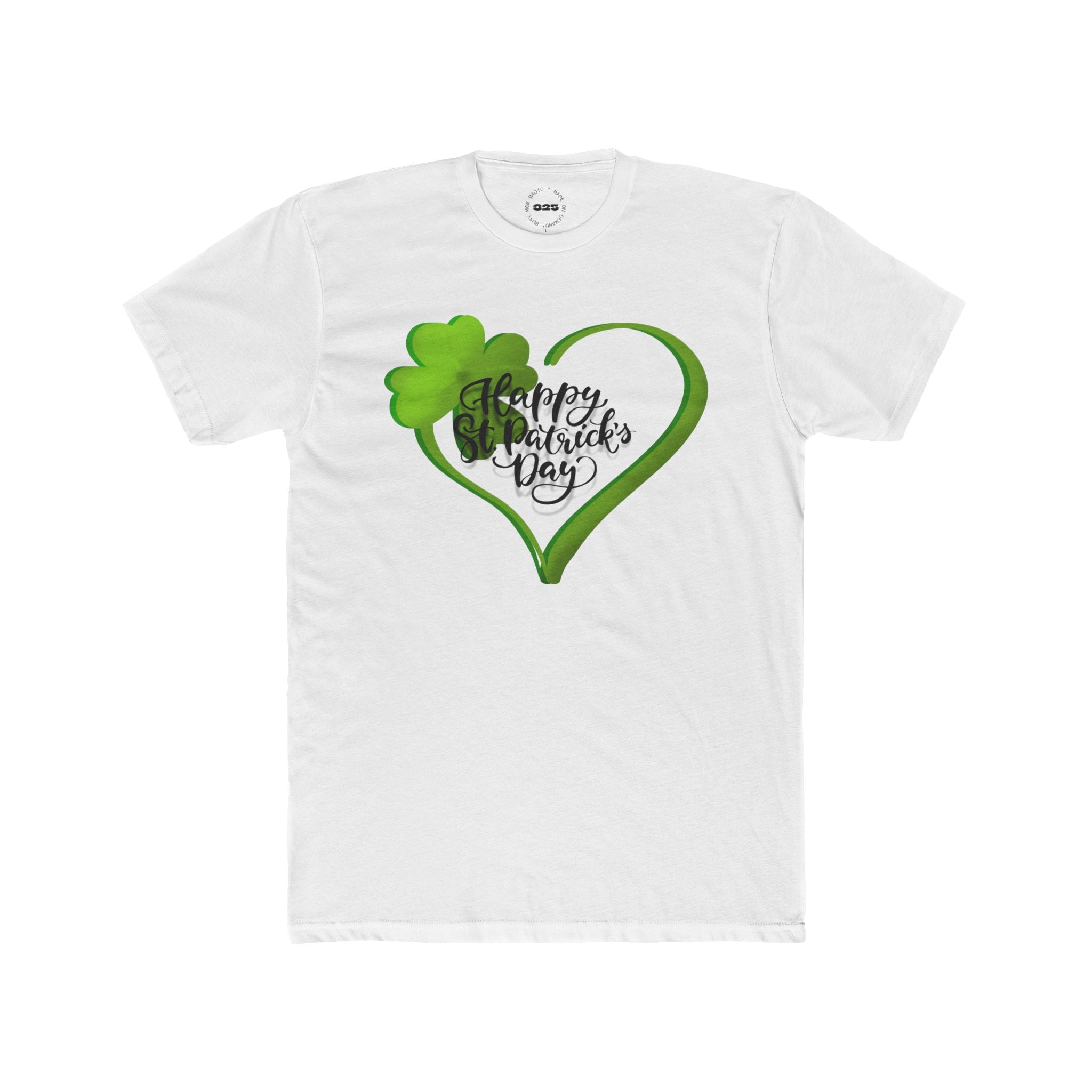 St. Patrick's Day Heart Tee — "Happy St. Patrick's Day" Shamrock T-Shirt