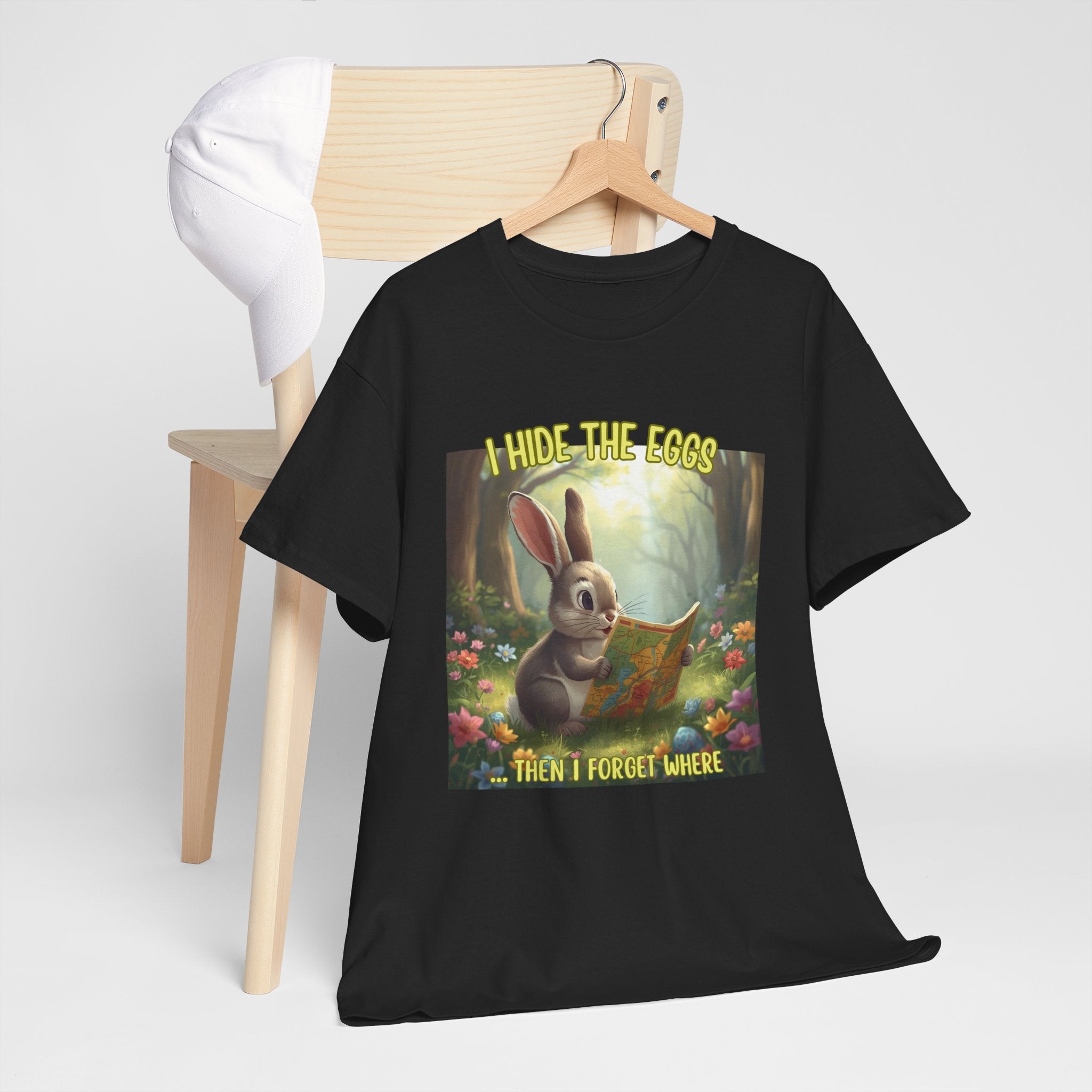 Easter Bunny T‑Shirt – "I Hide The Eggs Then I Forget Where" Cute Woodland Rabbit Tee