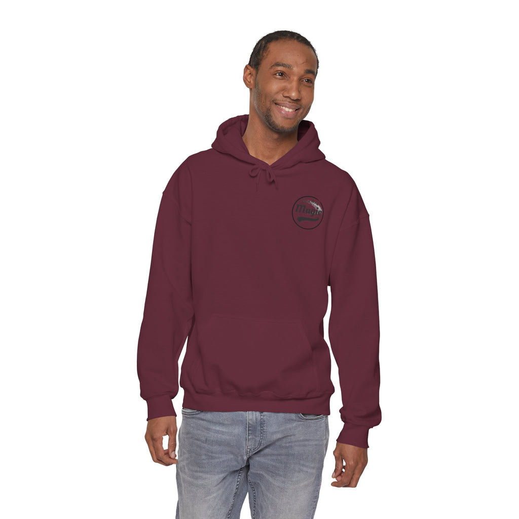 Magic Logo Hoodie | Vintage Circle Badge, 'Busy Mom' Script
