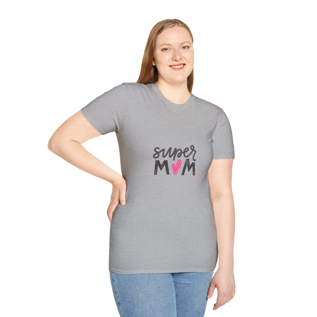 Super Mom heart graphic T-Shirt | Mother's Day mom shirt