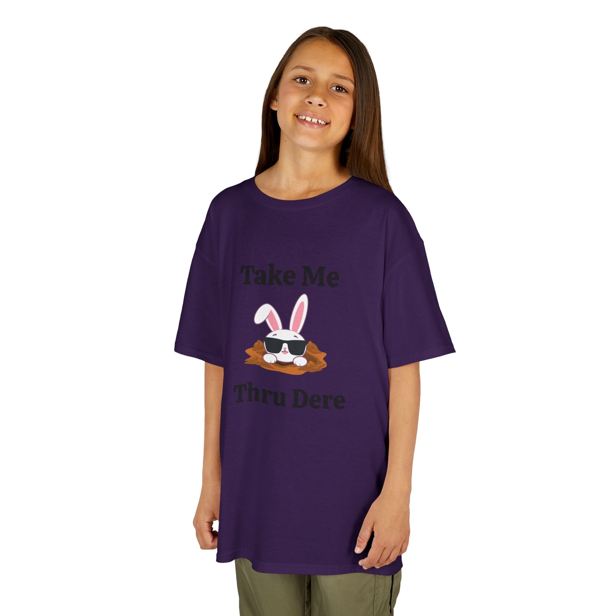 Kids Tee — "Take Me Thru Dere" Bunny Sunglasses Graphic