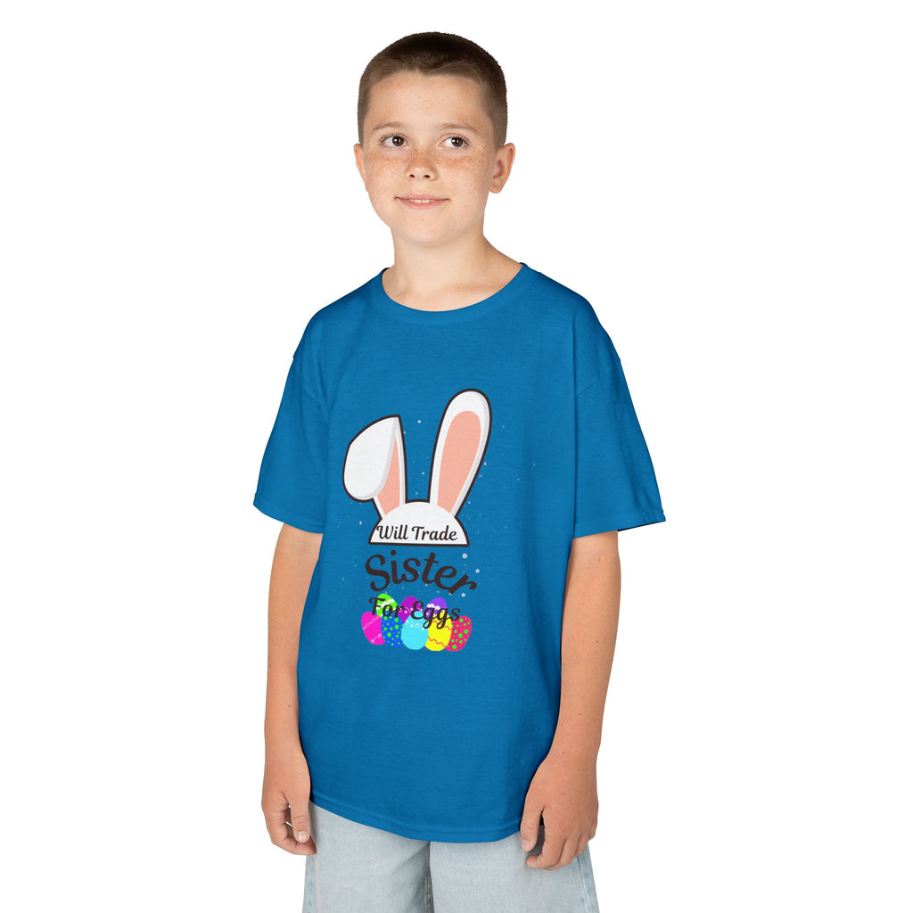 Bunny Ears Sister Kids Tee | Easter bunny, colorful eggs, sibling shirt