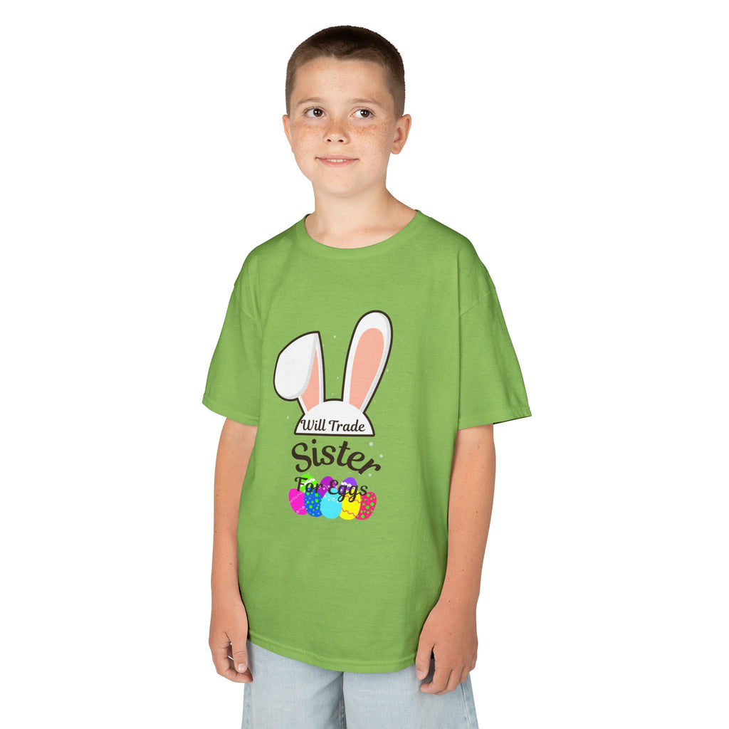 Bunny Ears Sister Kids Tee | Easter bunny, colorful eggs, sibling shirt
