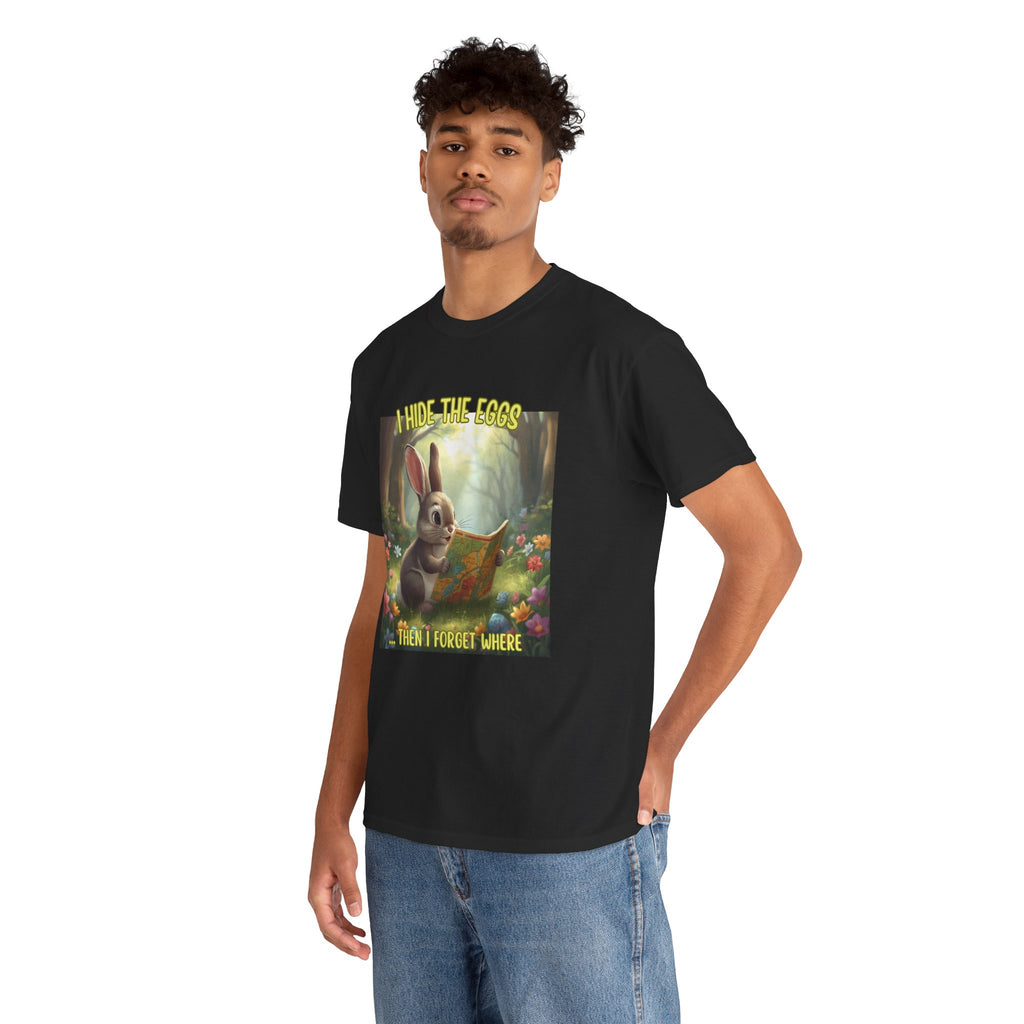 Easter Bunny T‑Shirt – "I Hide The Eggs Then I Forget Where" Cute Woodland Rabbit Tee