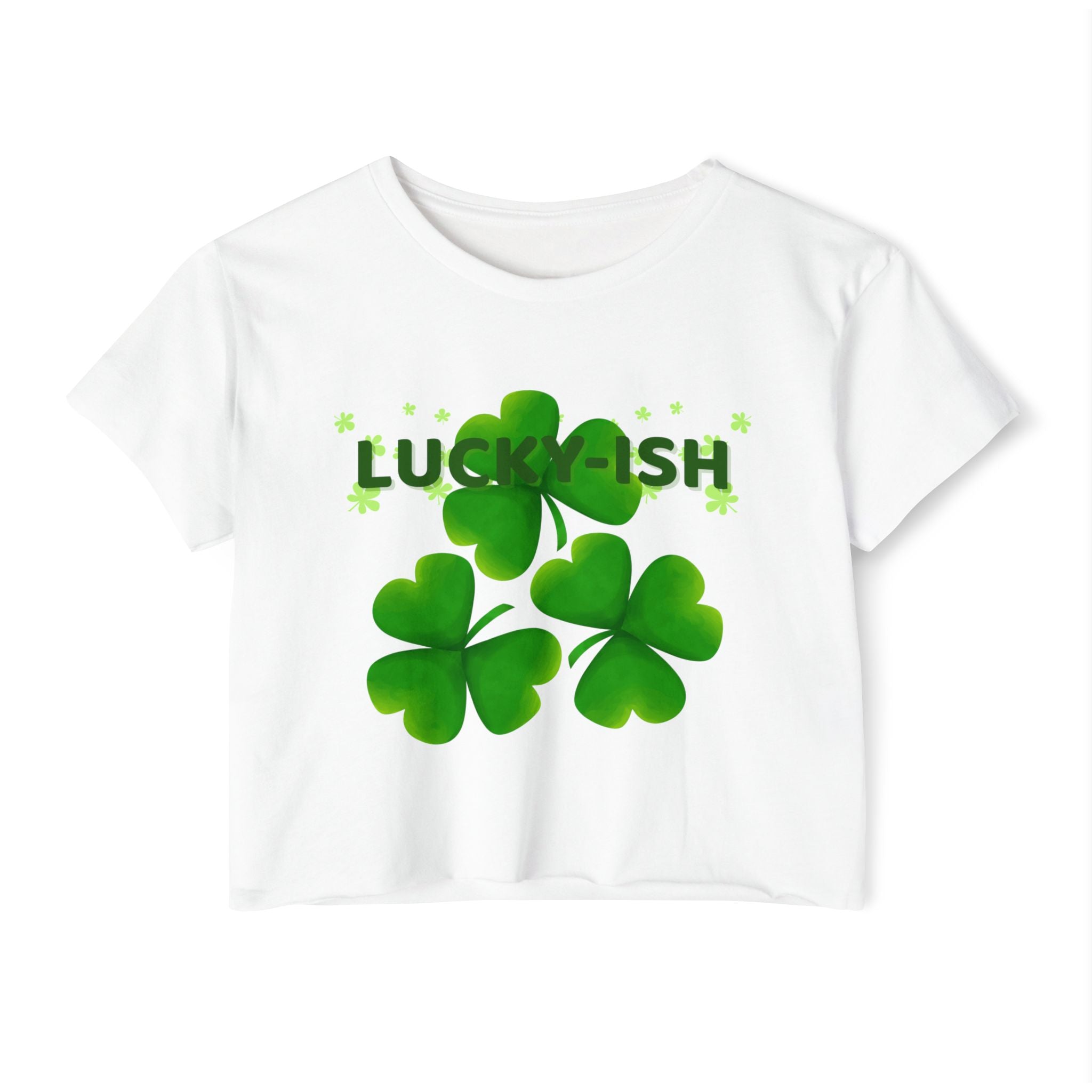 Lucky-ish Clover Crop Top — Women's St. Patrick's Day Festival Tee
