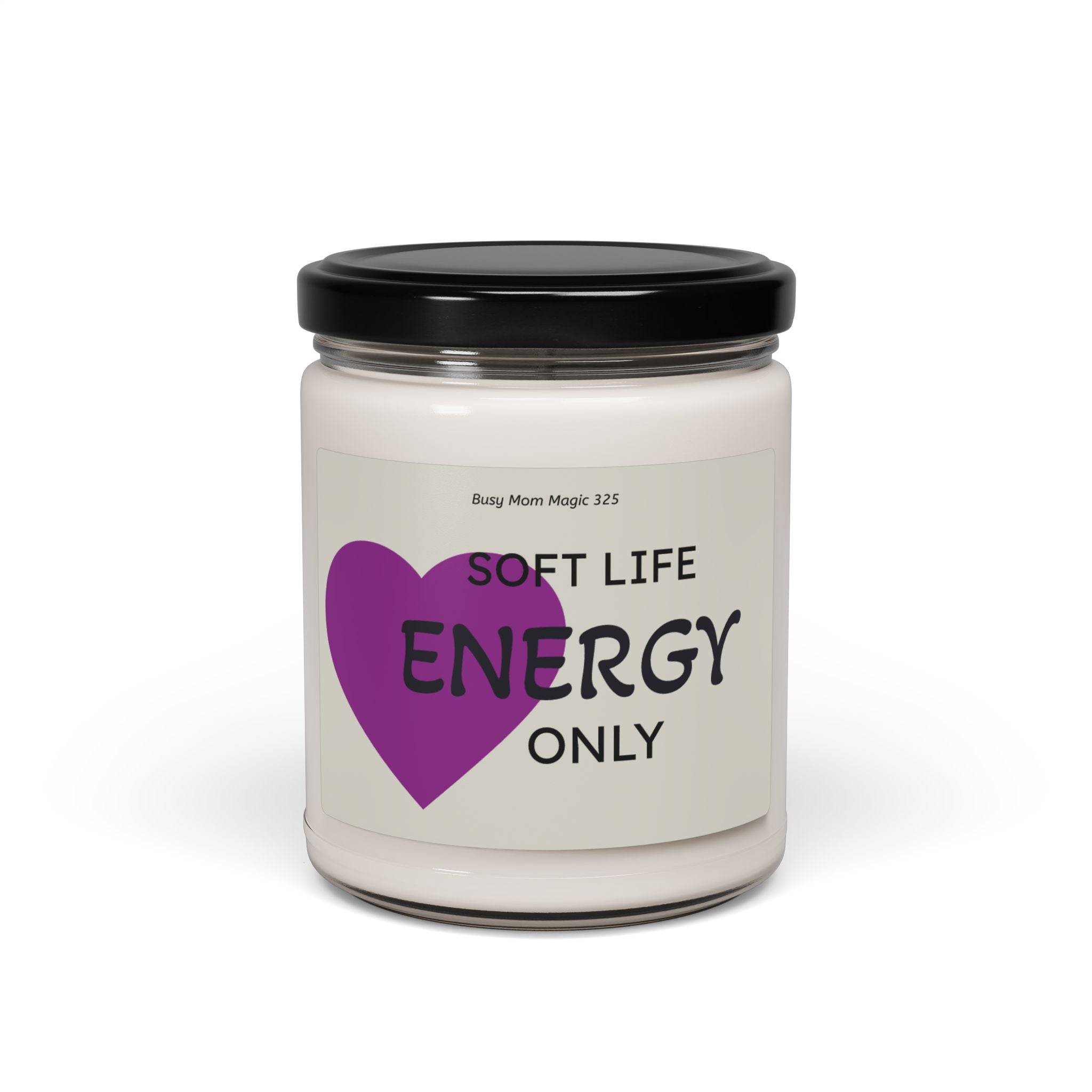 Soft Life Energy Candle — 9oz Scented Soy Candle with Heart Label