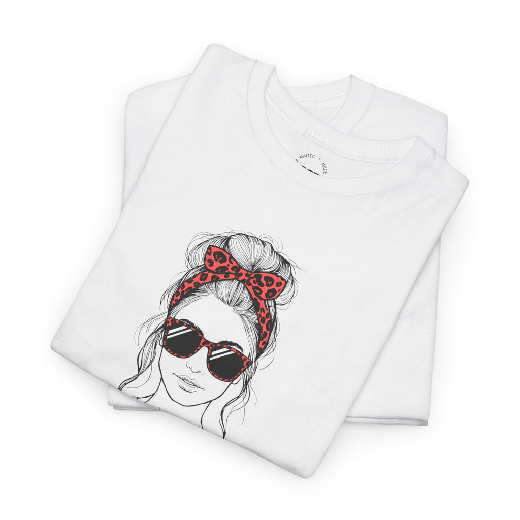 Tired MOM T-Shirt | Mom Hair Bandana Sunglasses Coffee Tee