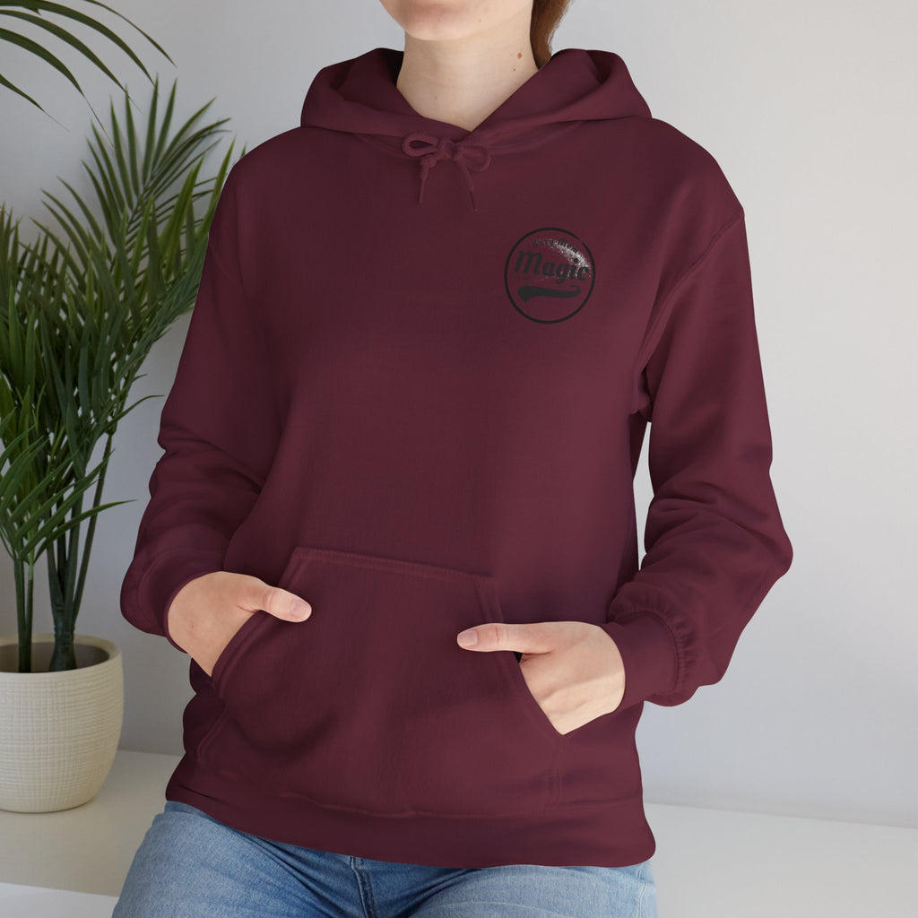 Magic Logo Hoodie | Vintage Circle Badge, 'Busy Mom' Script